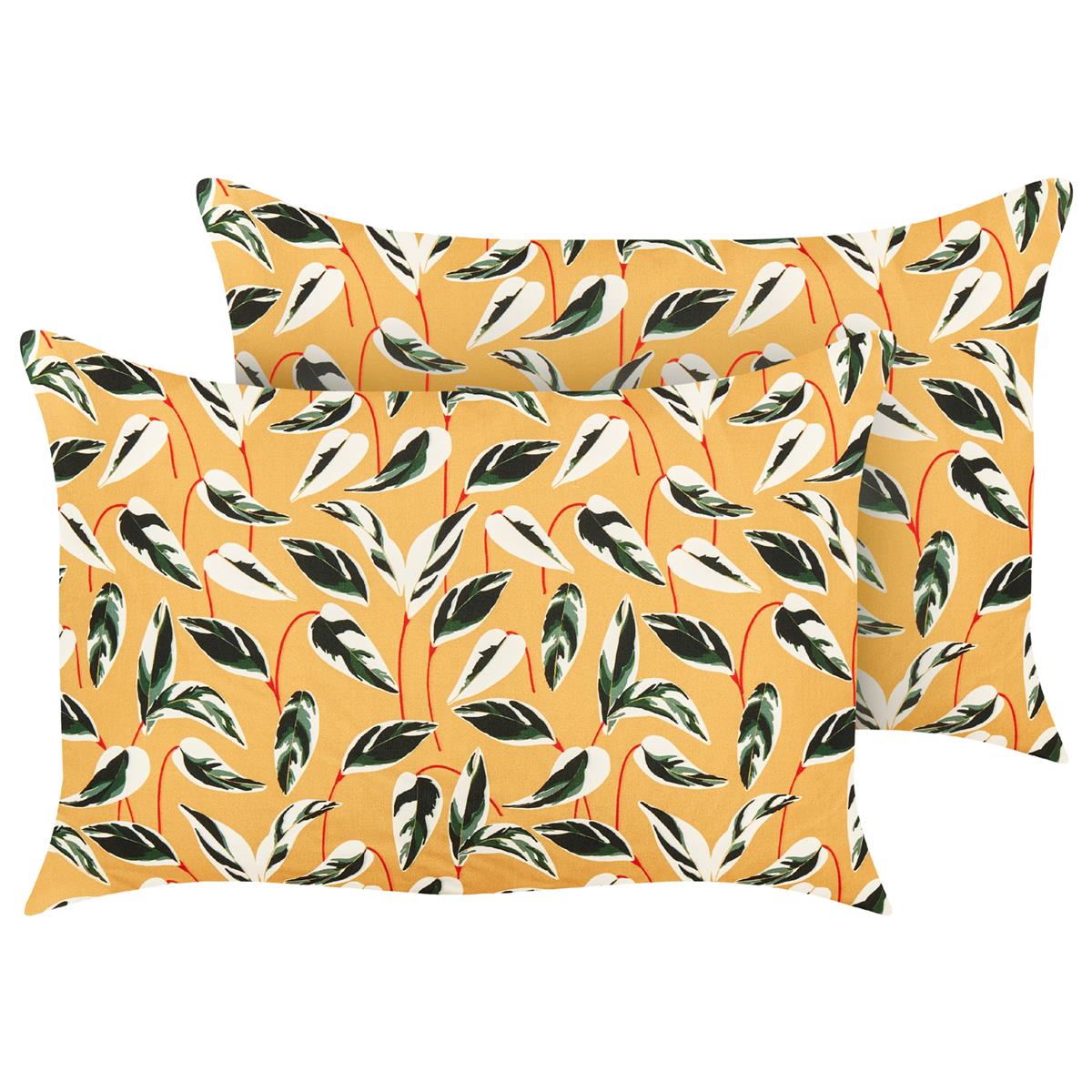 DE BESTE Beliani TAGGIA Tuinkussen set van 2 Multicolor 40 x 60 cm Polyester