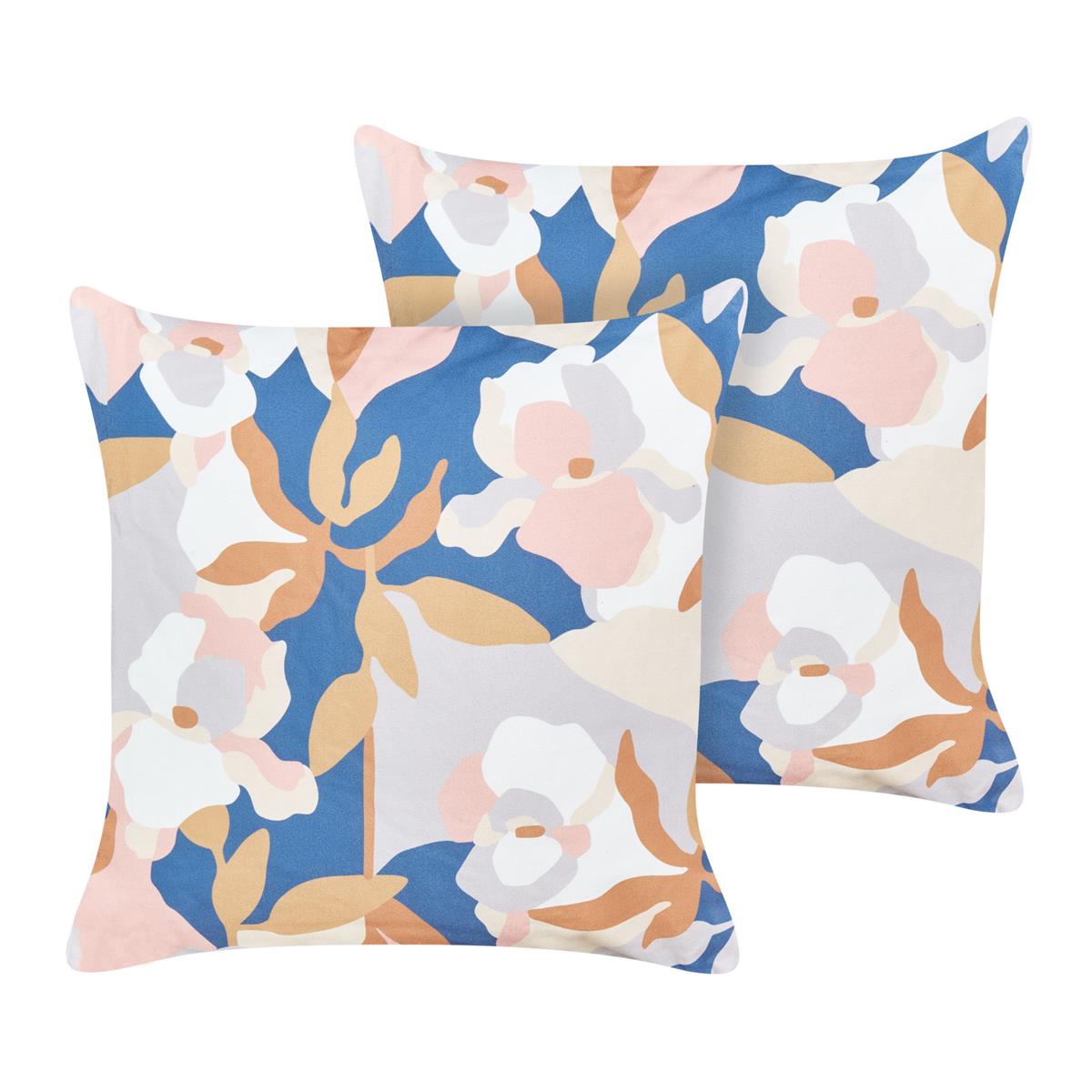 DE BESTE TUINKUSSEN SET VAN 2: BELIANI VEREZZI - MEERKLEURIG - 45 X 45 CM - POLYESTER