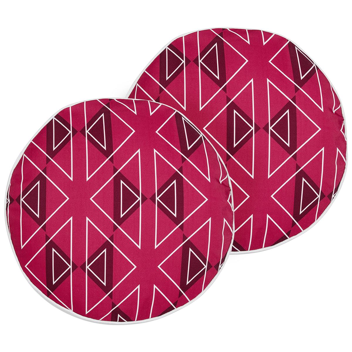 DE BESTE TUINKUSSEN SET VAN 2 VAN BELIANI - MEZZANO - ROZE - ⌀ 40 CM - POLYESTER