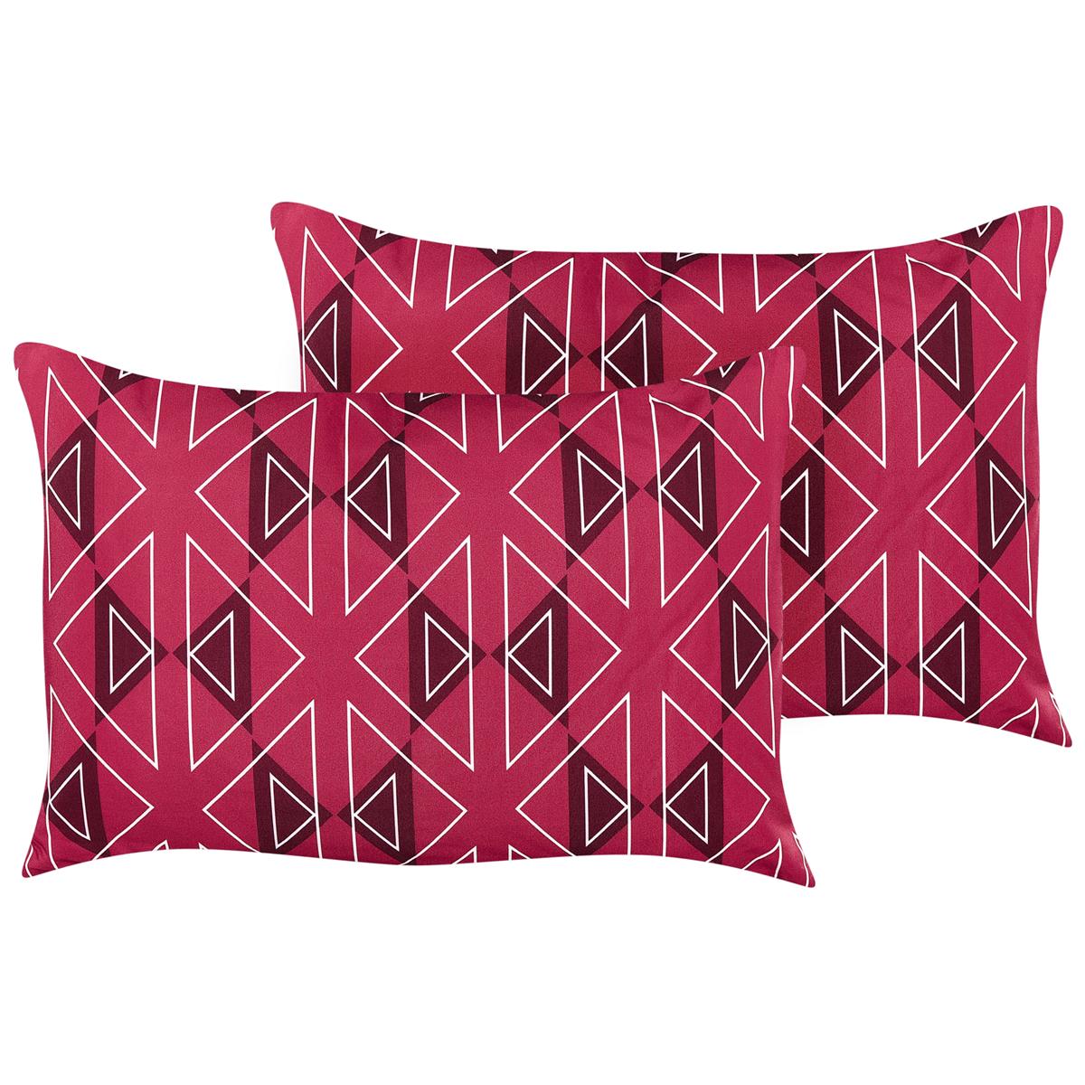 DE BESTE BELIANI MEZZANO TUINKUSSEN SET VAN 2 IN ROZE 40 X 60 CM VAN POLYESTER