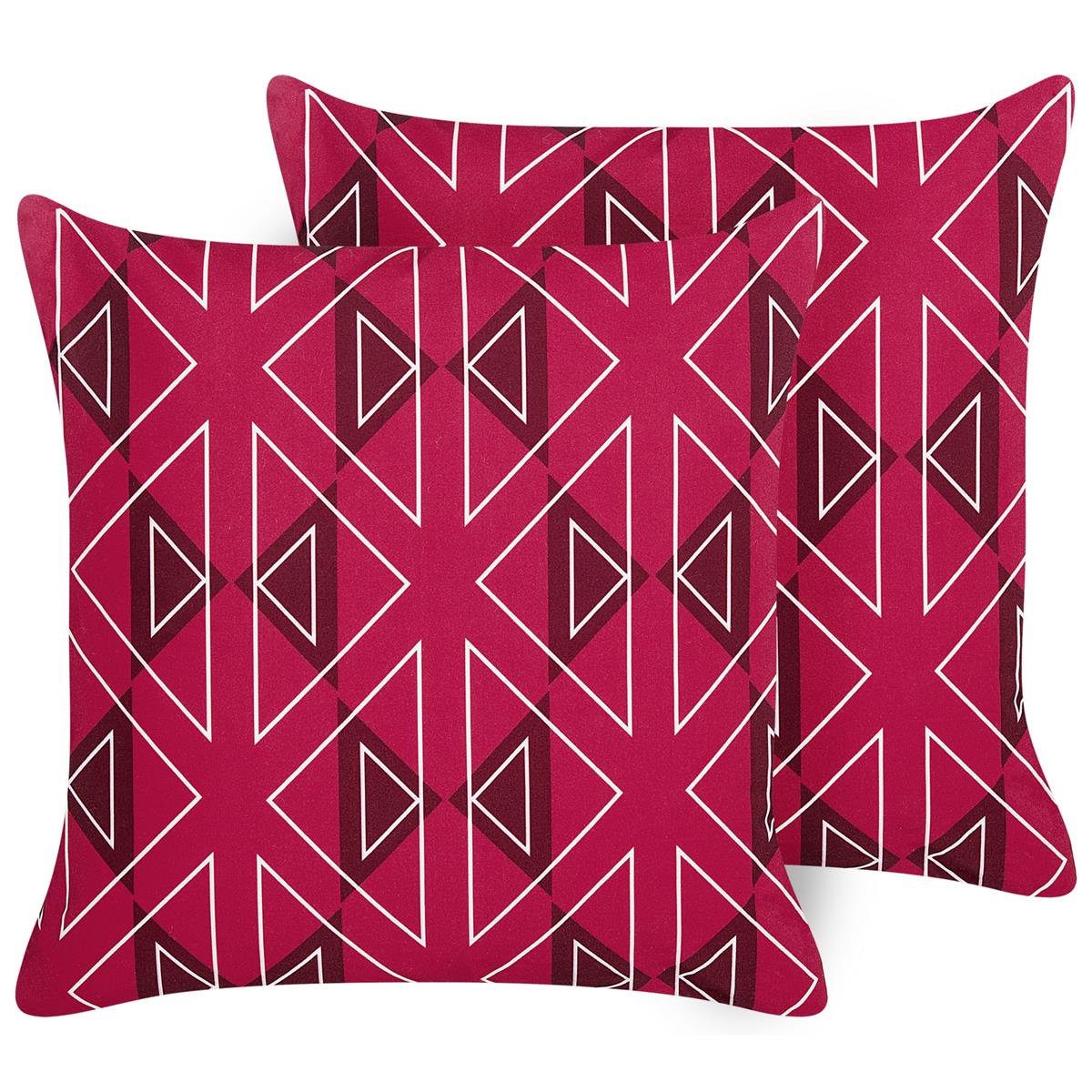 DE BESTE BELIANI MEZZANO TUINKUSSEN SET VAN 2 IN ROZE KLEUR - 45 X 45 CM - POLYESTER