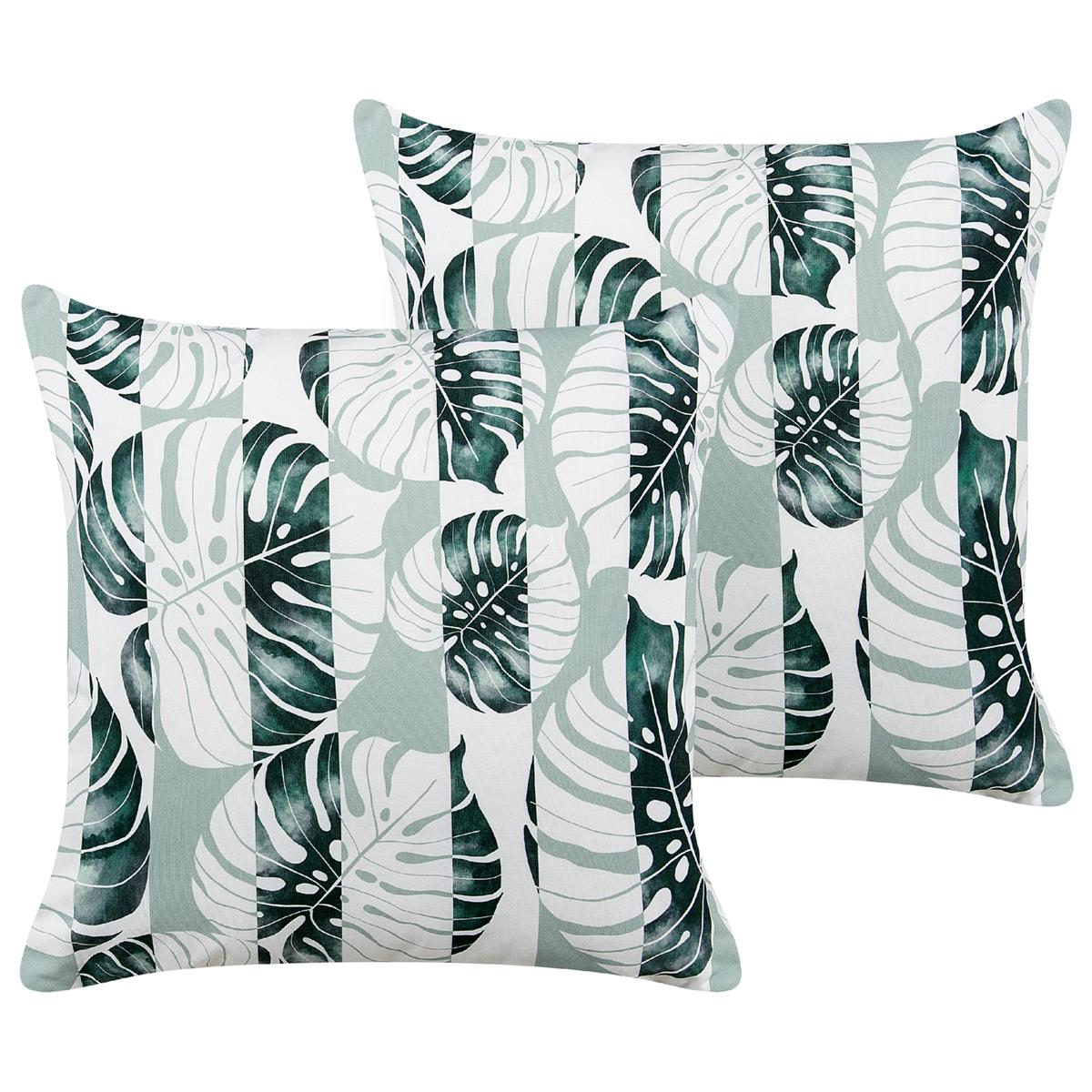 DE BESTE BELIANI TERMINI TUINKUSSEN SET VAN 2 IN GROEN POLYESTER 45 x 45 CM