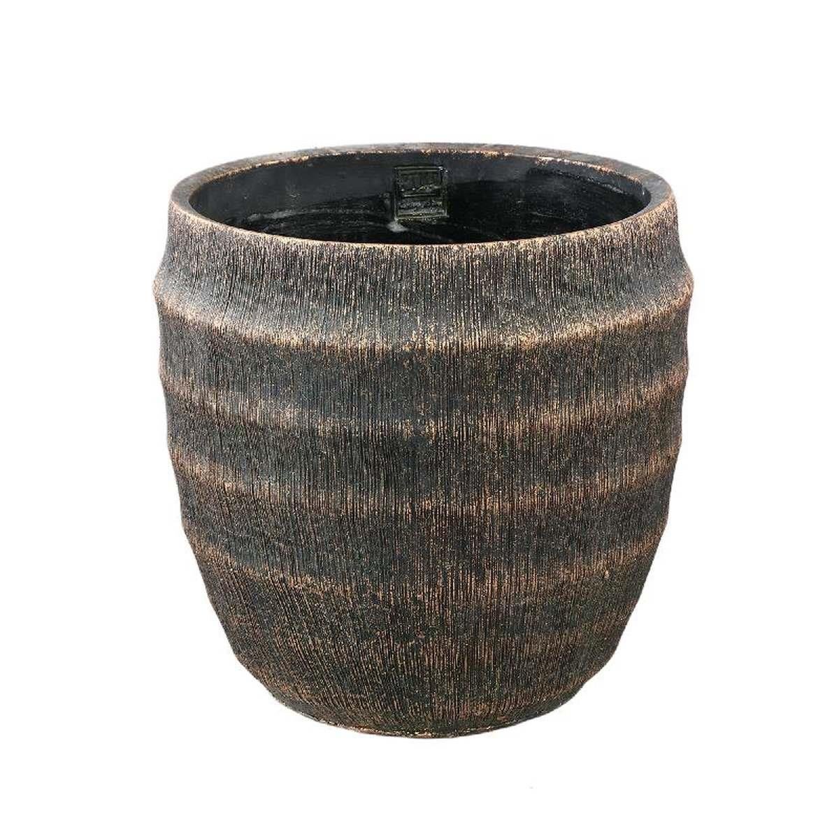 DE BESTE PTMD Bloempot Sary - 30x30x30 cm - Cement - Zwart