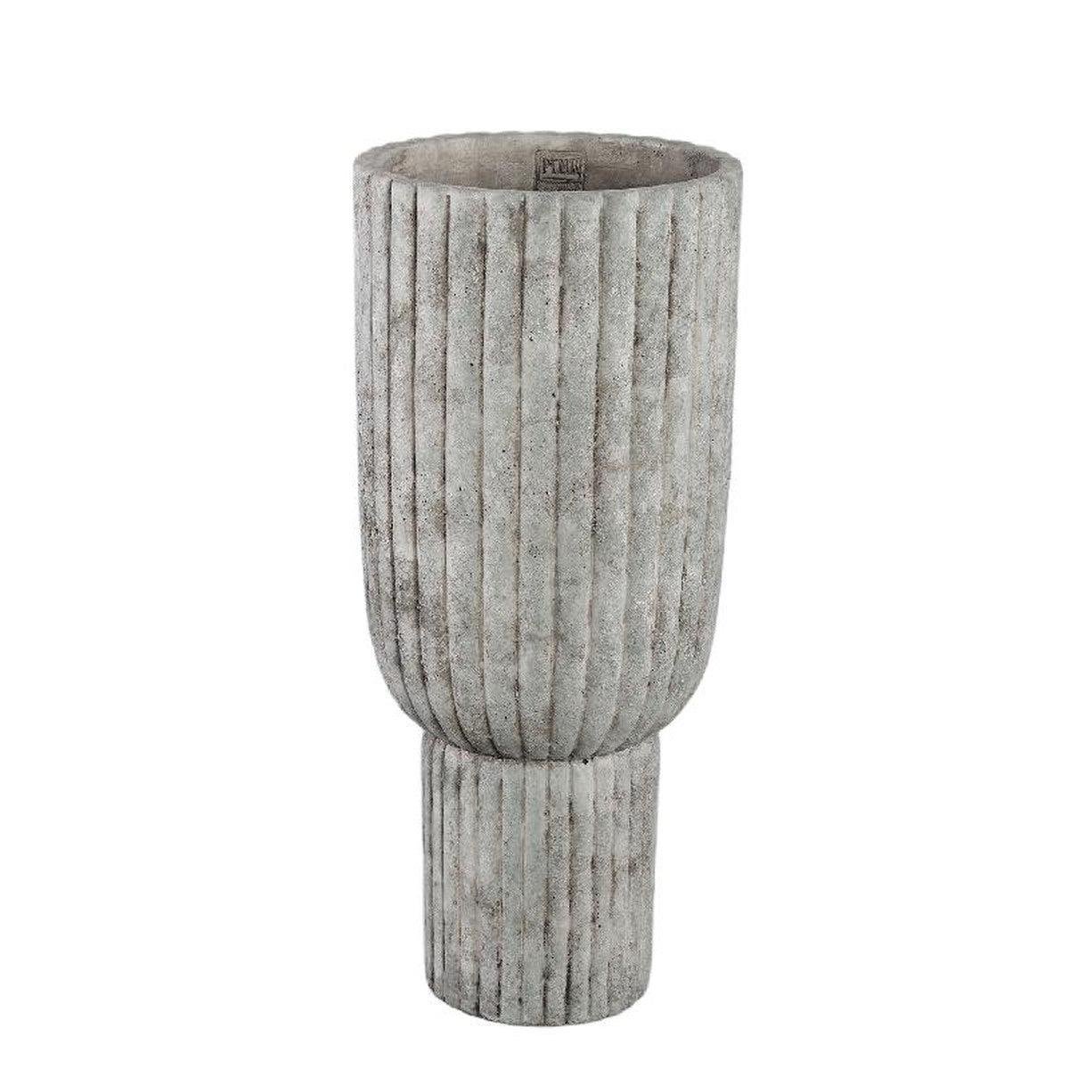 DE BESTE PTMD BLOEMPOT CINNE - 24x24x55 cm - CEMENT - GRIJS