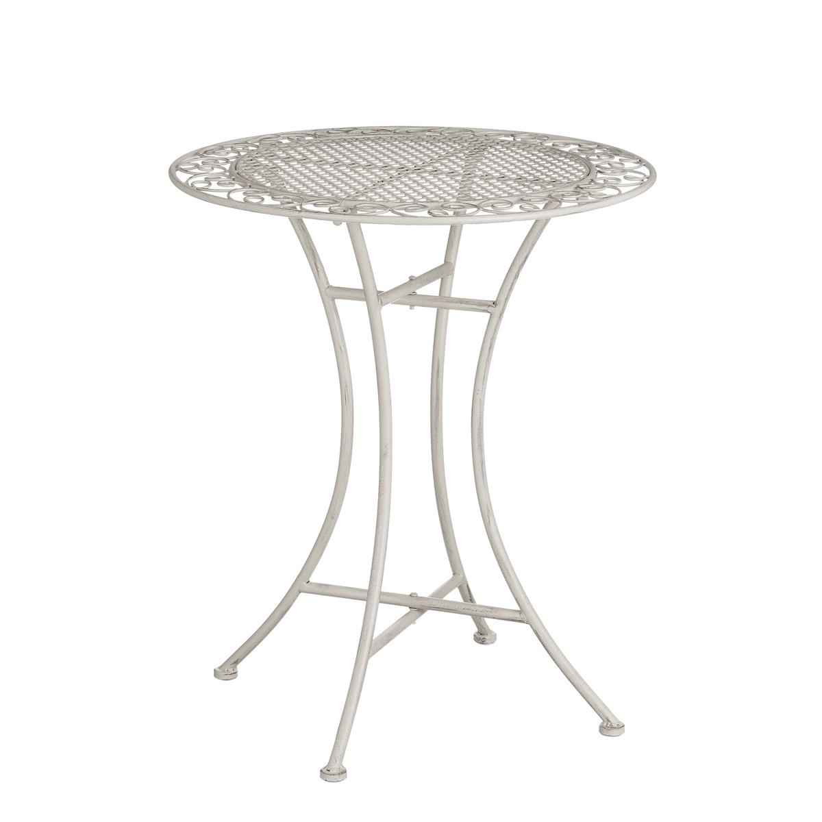 DE BESTE MICA DECORATIONS PROVENCE BISTRO TAFEL VOOR BUITEN - H70 x Ø60 CM - WIT