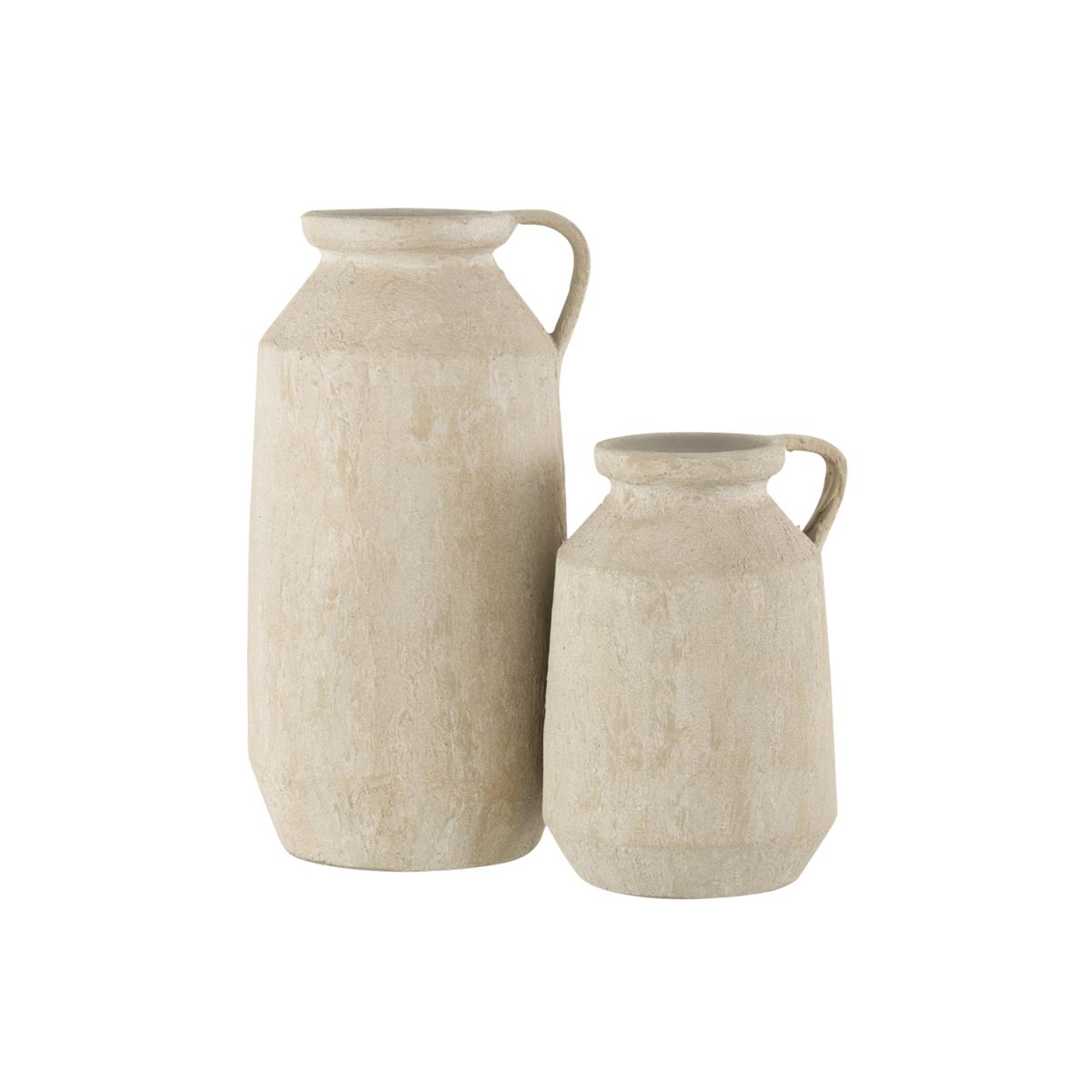 DE BESTE J-LINE BLOEMPOT EFFEN - KERAMIEK - GRIJS - LARGE - Ø 16.50 CM