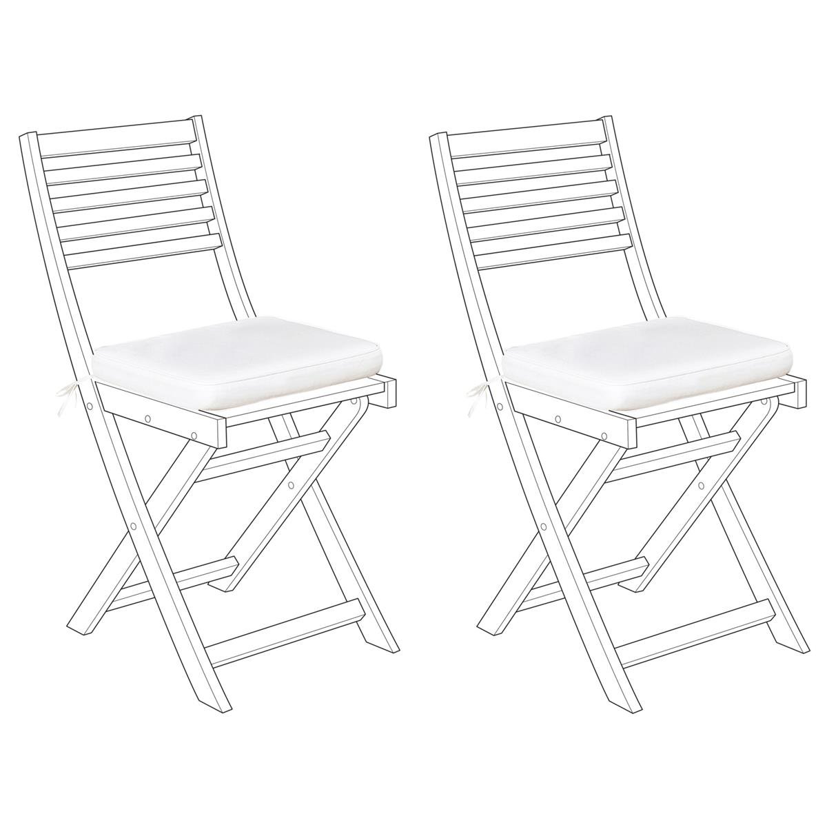 DE BESTE TUINKUSSEN SET VAN 2 IN WIT POLYESTER VAN BELIANI - FIJI