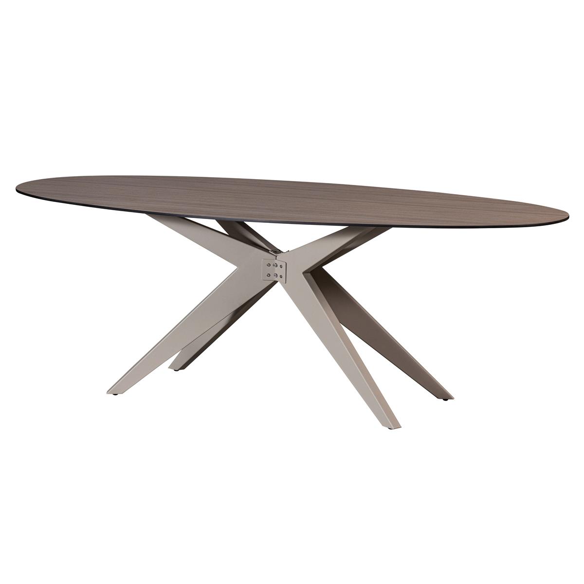 DE BESTE EXOTAN EETTAFEL ELK - ALUMINIUM - ZAND - 75X220X100