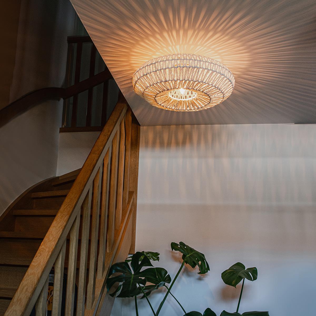 QAZQA Retro White Rope Ceiling Light - Lina