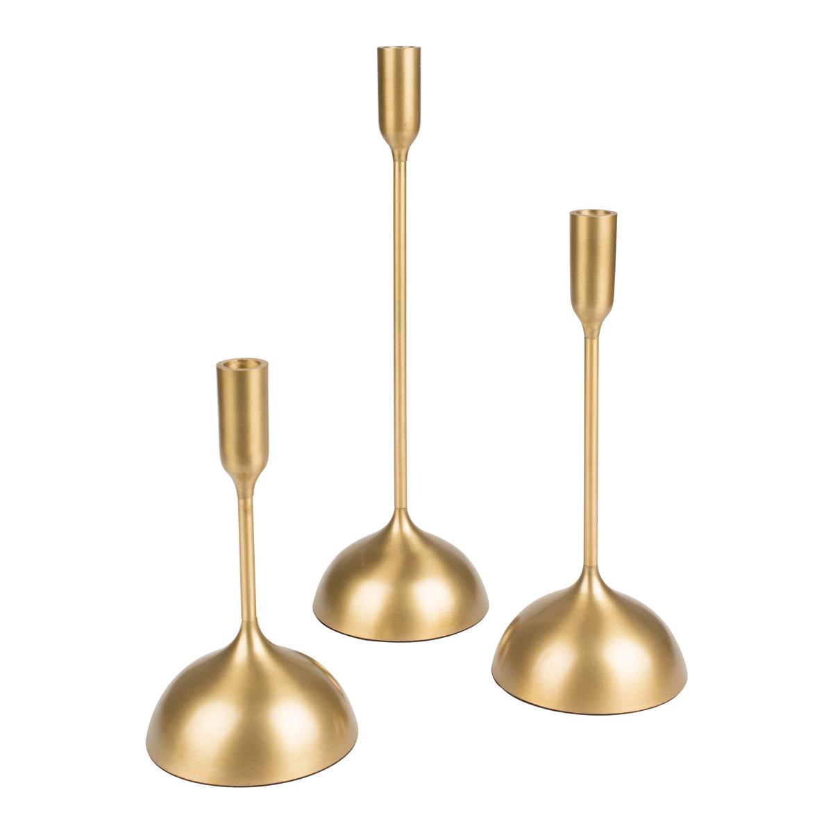 J-Line windlicht Rond Voet - aluminium - goud - small kopen? Shop bij fonQ!