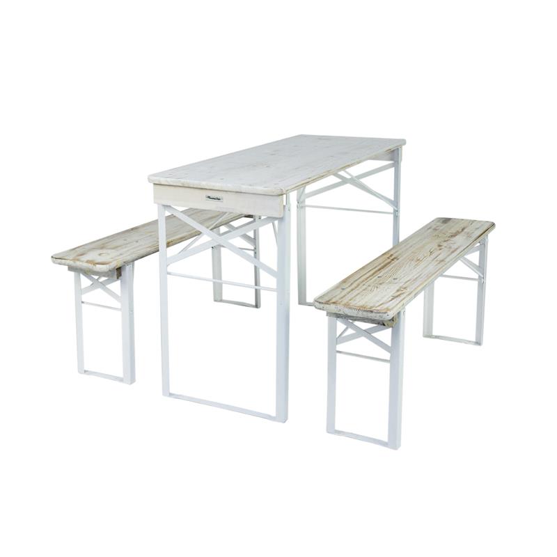 WAAROM DE MAXIMAVIDA BERLIJN 120 CM WHITEWASH INKLAPBARE PICKNICKSET DE BESTE KEUZE IS VOOR BUITENPLEZIER