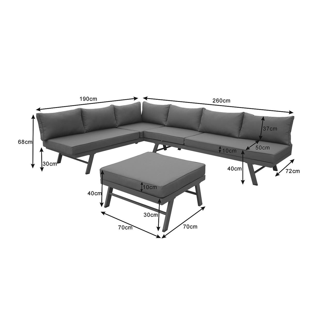 Feel Home - Alu Loungeset - Modica all in one - 8 opties