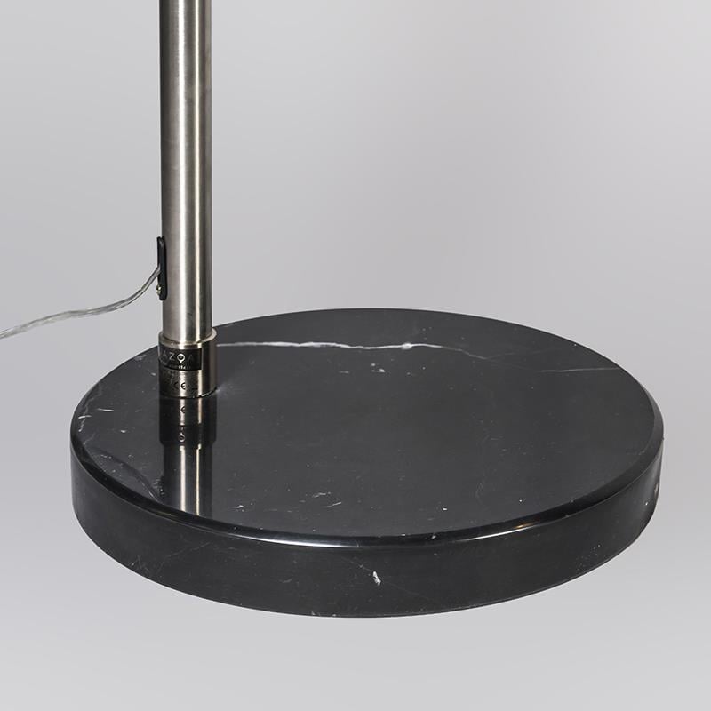 QAZQA Booglamp staal stoffen kap zwart 50 cm - XXL