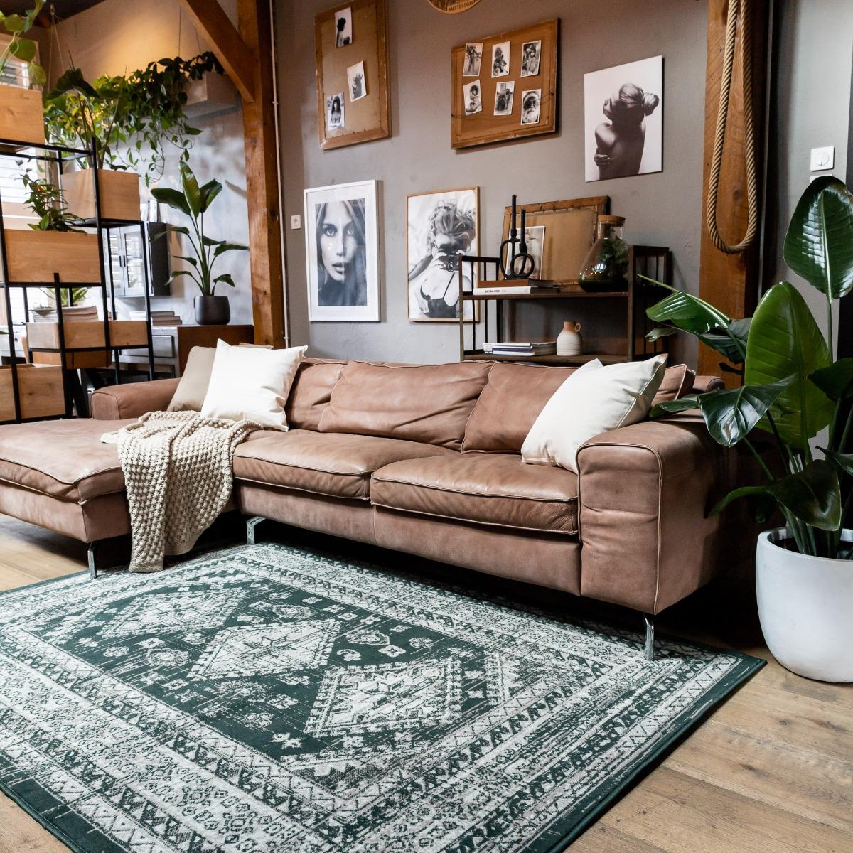 Interieur05 Vintage Vloerkleed Aila Groen - 190 x 280 cm