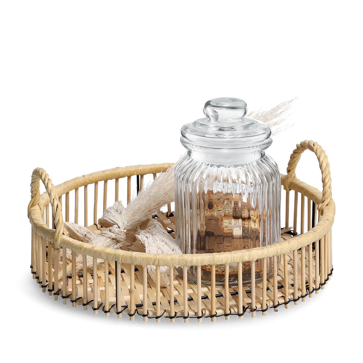 Zeller Rattan Dienblad Ø 32 cm