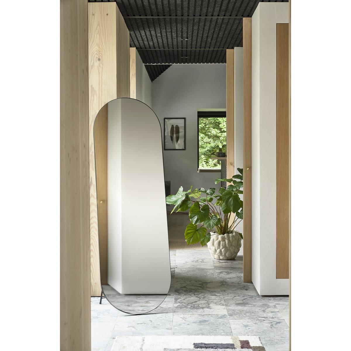 Villa Collection Vasto Staande Spiegel Ovaal 170 x 55 cm - Zwart