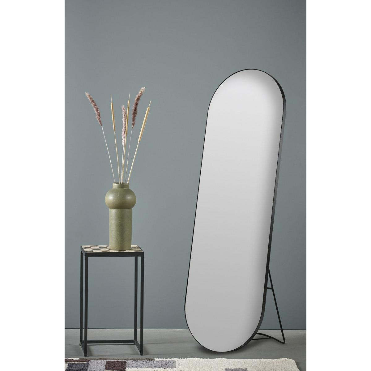 Villa Collection Vasto Staande Spiegel Ovaal 170 x 55 cm - Zwart