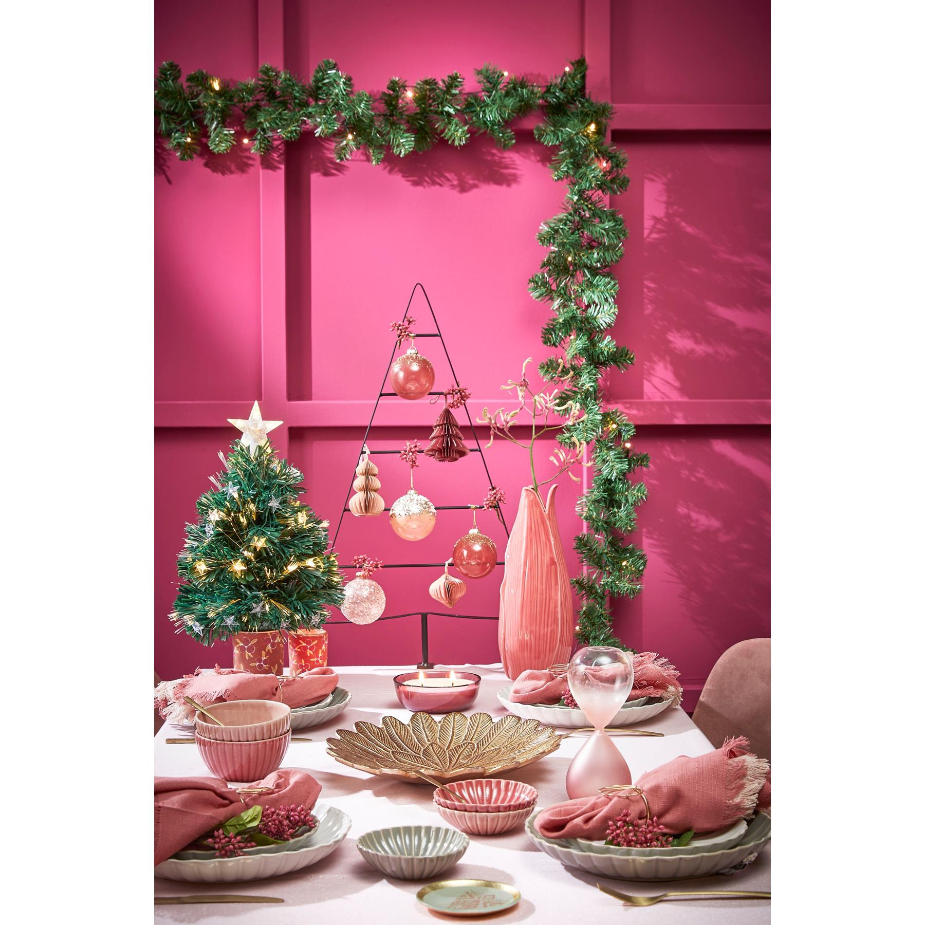 House of Seasons Tafelklem Kerstboom - L40 x H85 cm - Metaal - Zwart