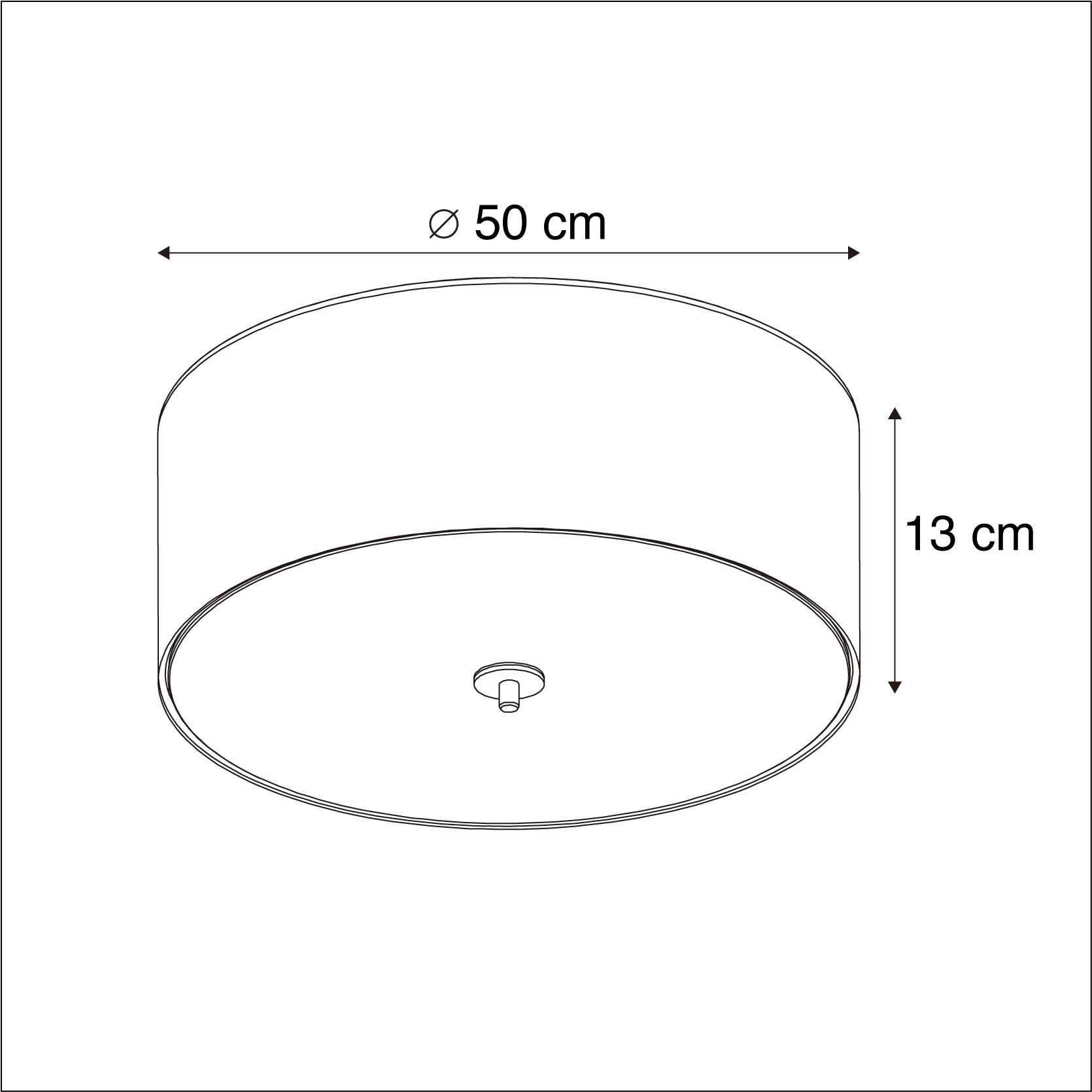 QAZQA Landelijke plafondlamp wit 50 cm - Drum Jute