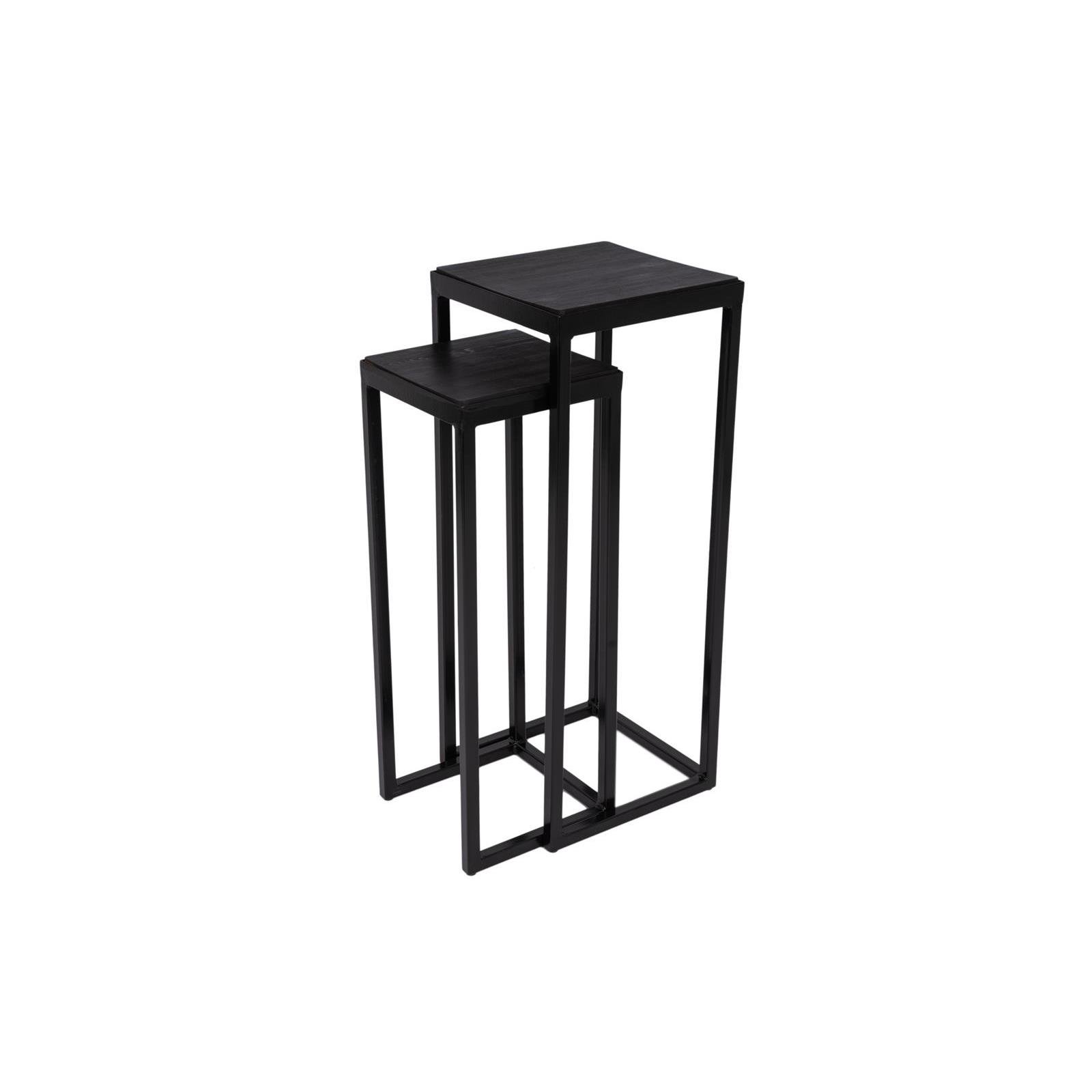 Vierkante plantentafel set Vancouver zwart 79 cm