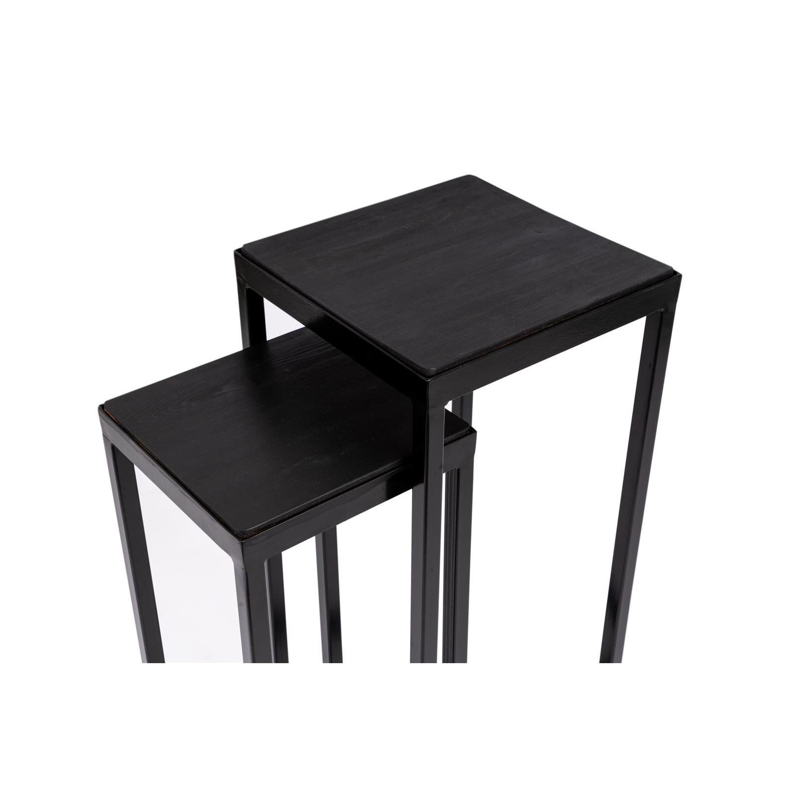Vierkante plantentafel set Vancouver zwart 79 cm