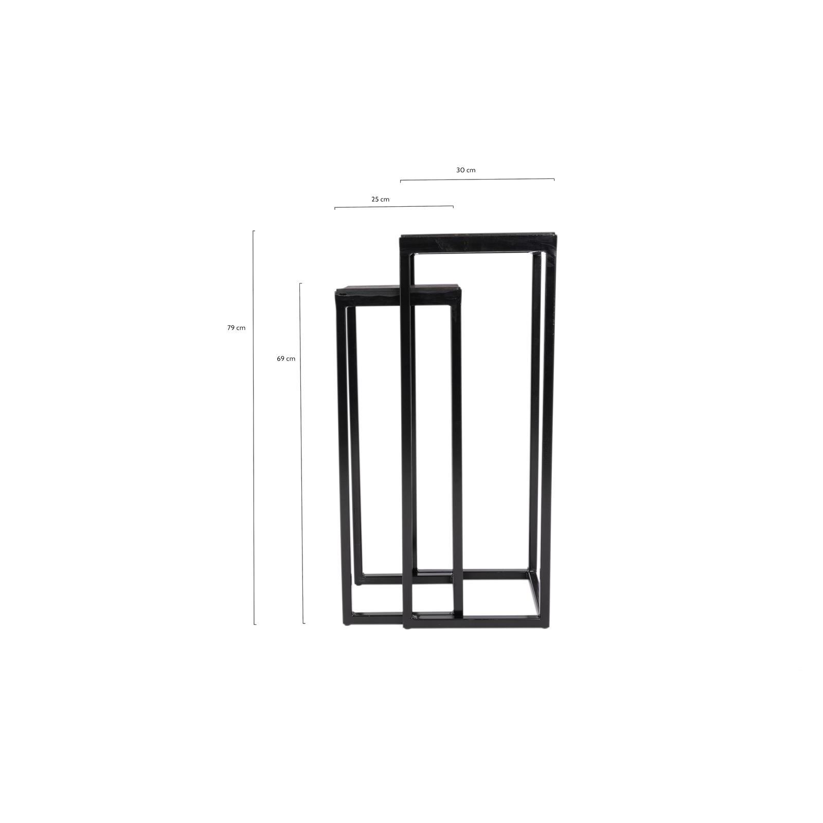 Vierkante plantentafel set Vancouver zwart 79 cm