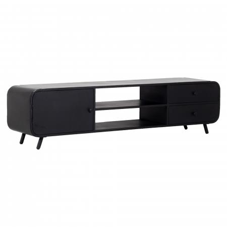 Giga Meubel - Tv-meubel Zwart Metaal - 2-lades - 200x45x50cm - Retro