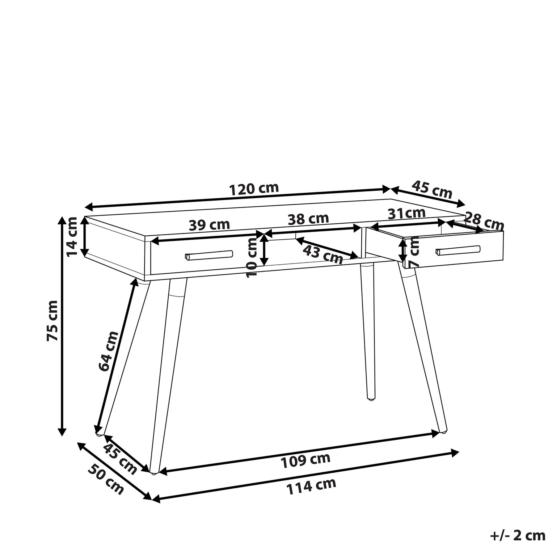 Beliani - FRISCO - Bureau - Wit |Bruin - MDF