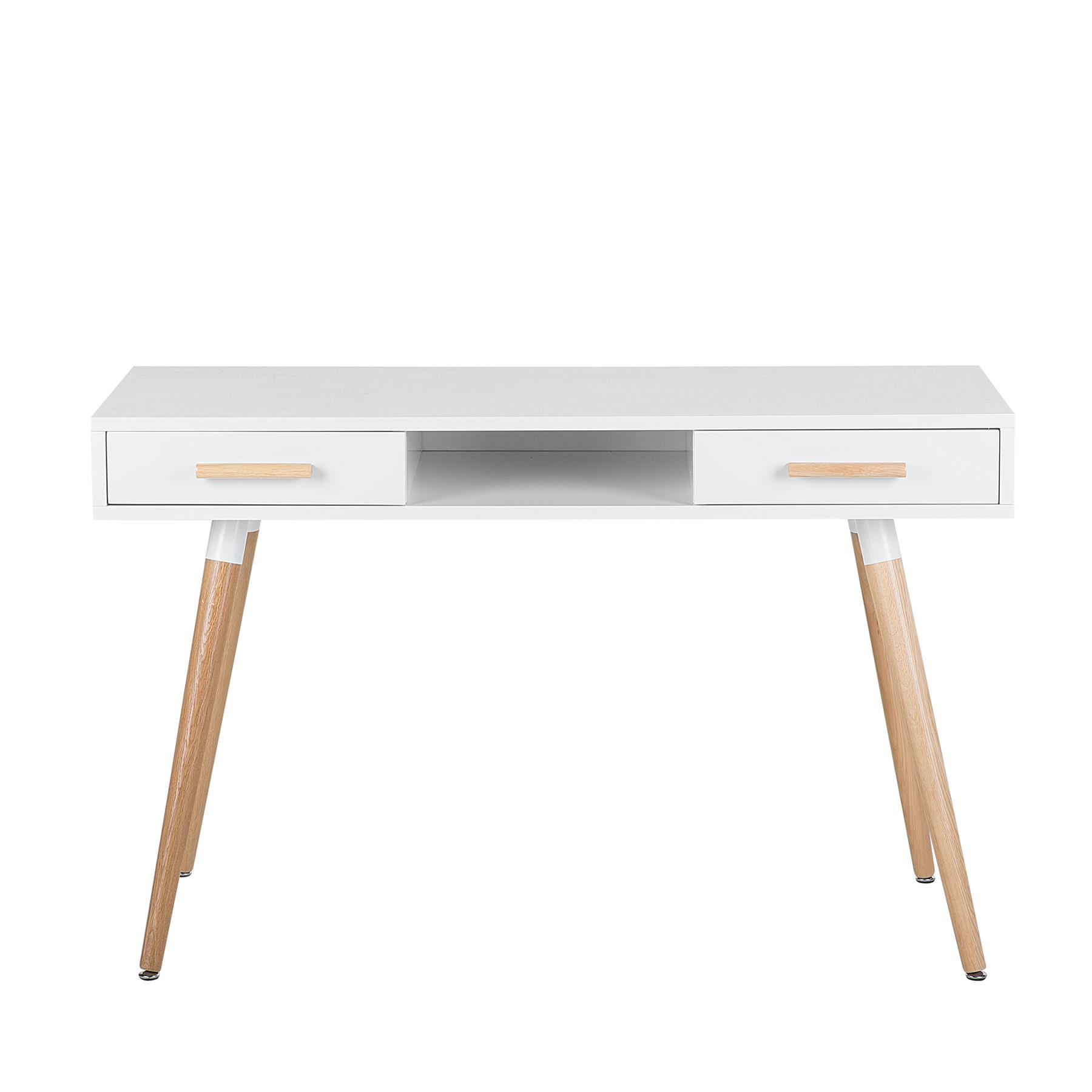 Beliani - FRISCO - Bureau - Wit |Bruin - MDF