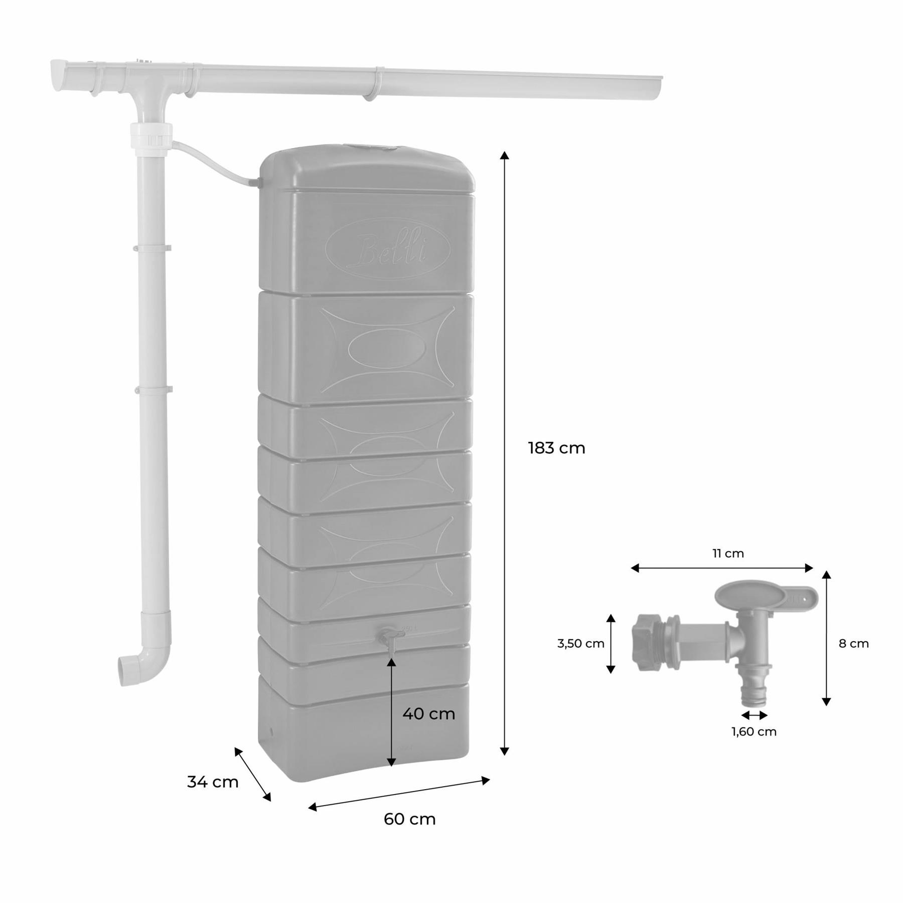 sweeek - Muurtank regenton, Chastang 300L met gootaansluitset