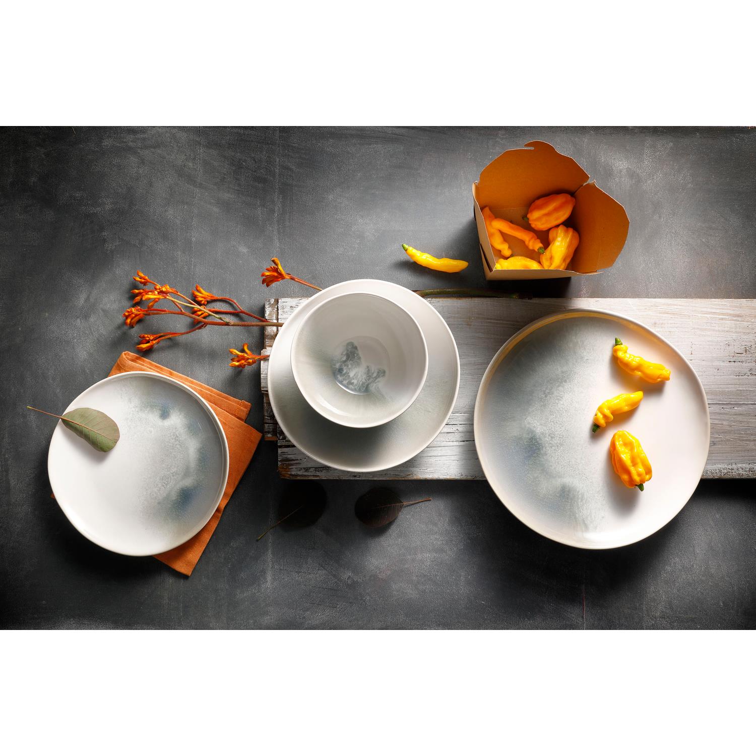 Palmer Serviesset Nordic Stoneware 6-persoons 24-delig Wit Groen