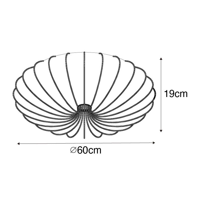 QAZQA Japandi plafondlamp wit zijden 60cm 5-lichts - Plu