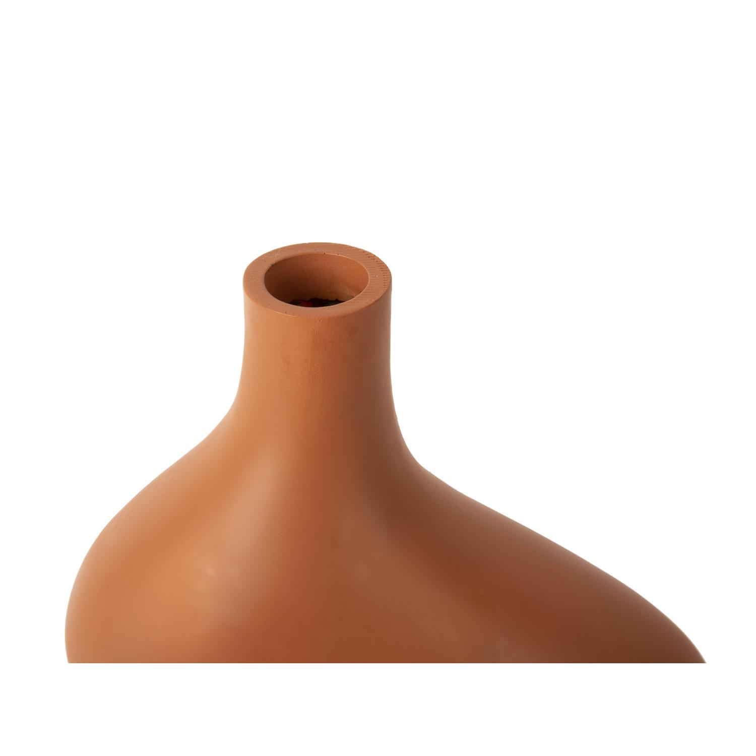 present time - Vase Organic Curves large polyresin burned orange
