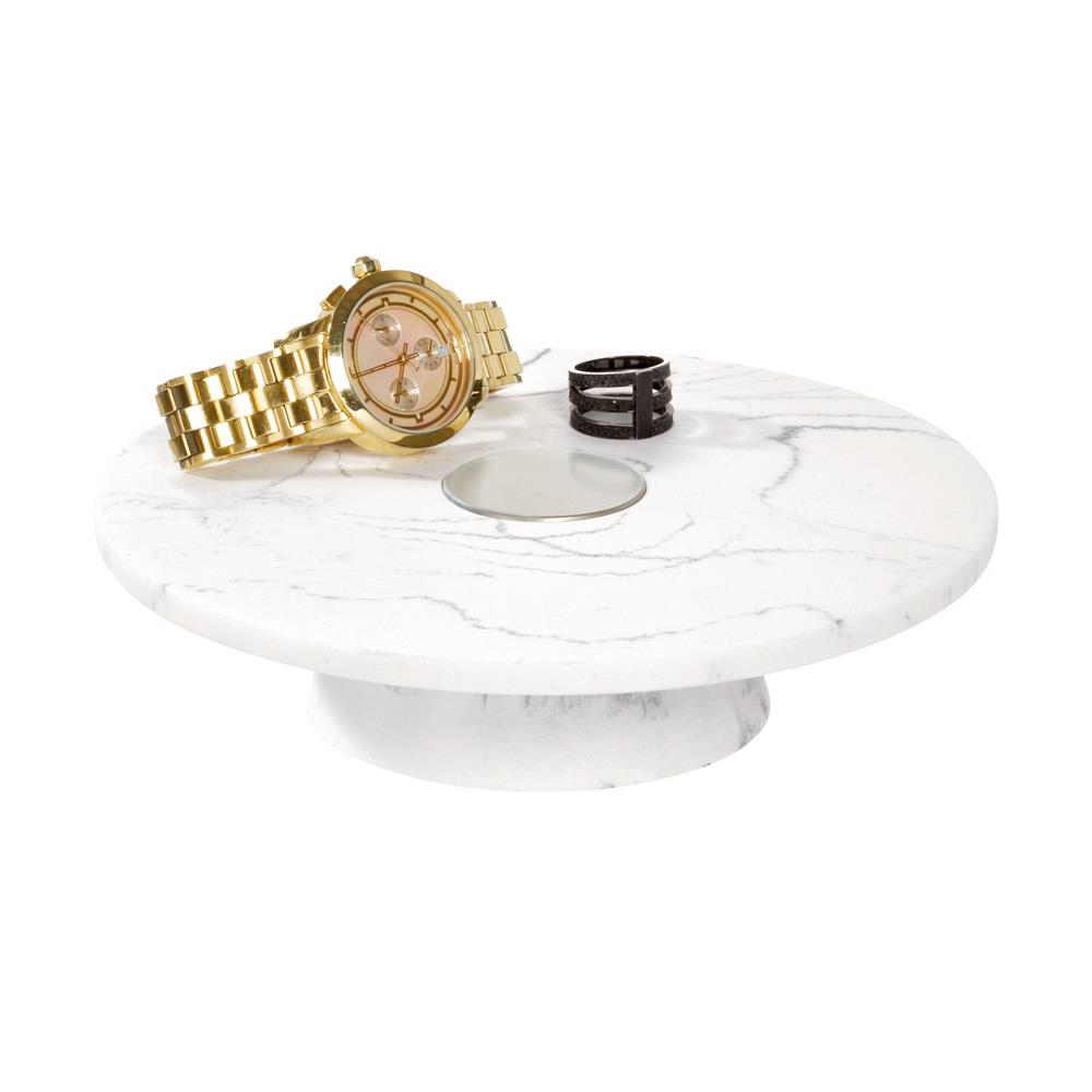 iDesign - Badkamer Organizer, Plateau, Rond, Kunststof, Marmer Patroon