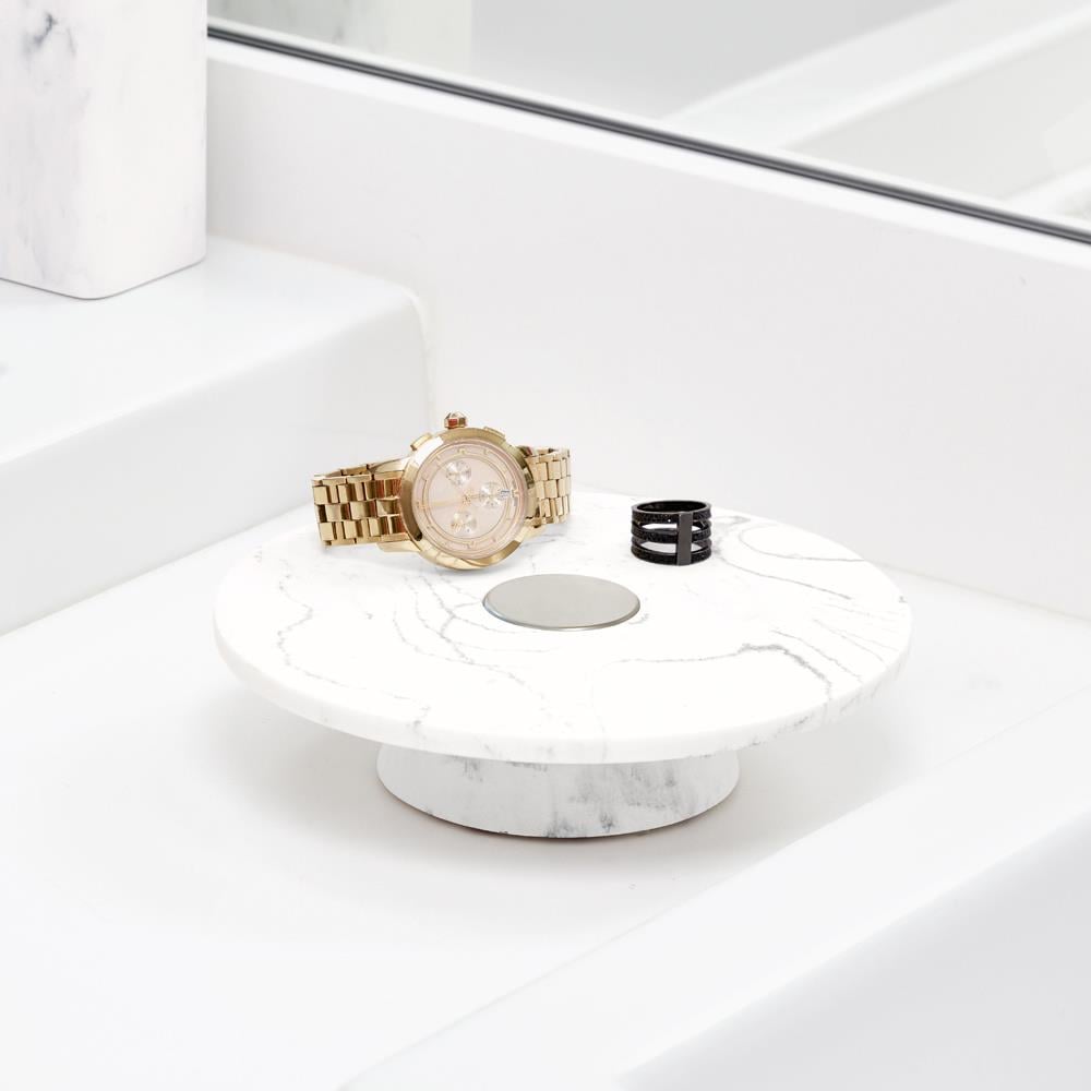 iDesign - Badkamer Organizer, Plateau, Rond, Kunststof, Marmer Patroon