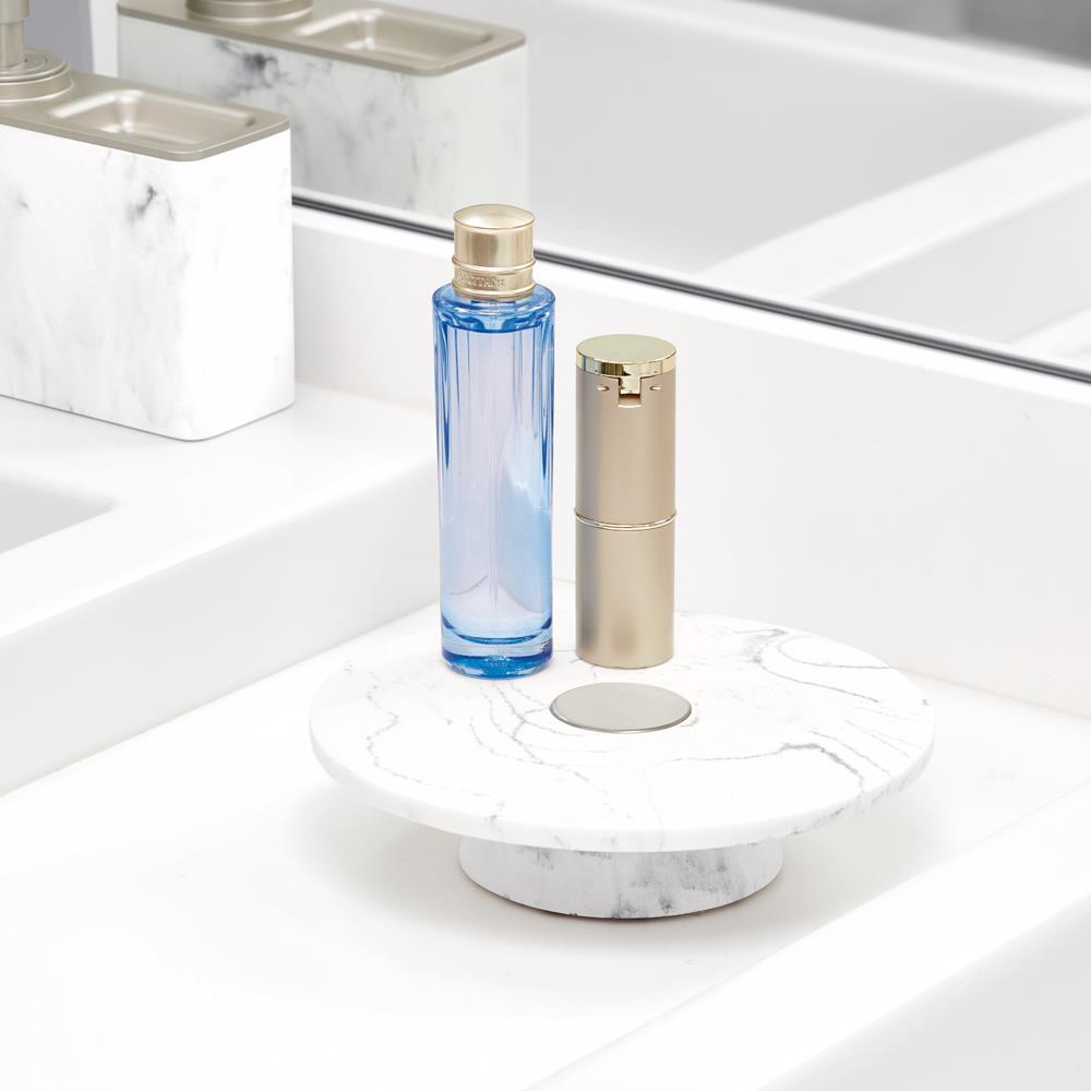 iDesign - Badkamer Organizer, Plateau, Rond, Kunststof, Marmer Patroon