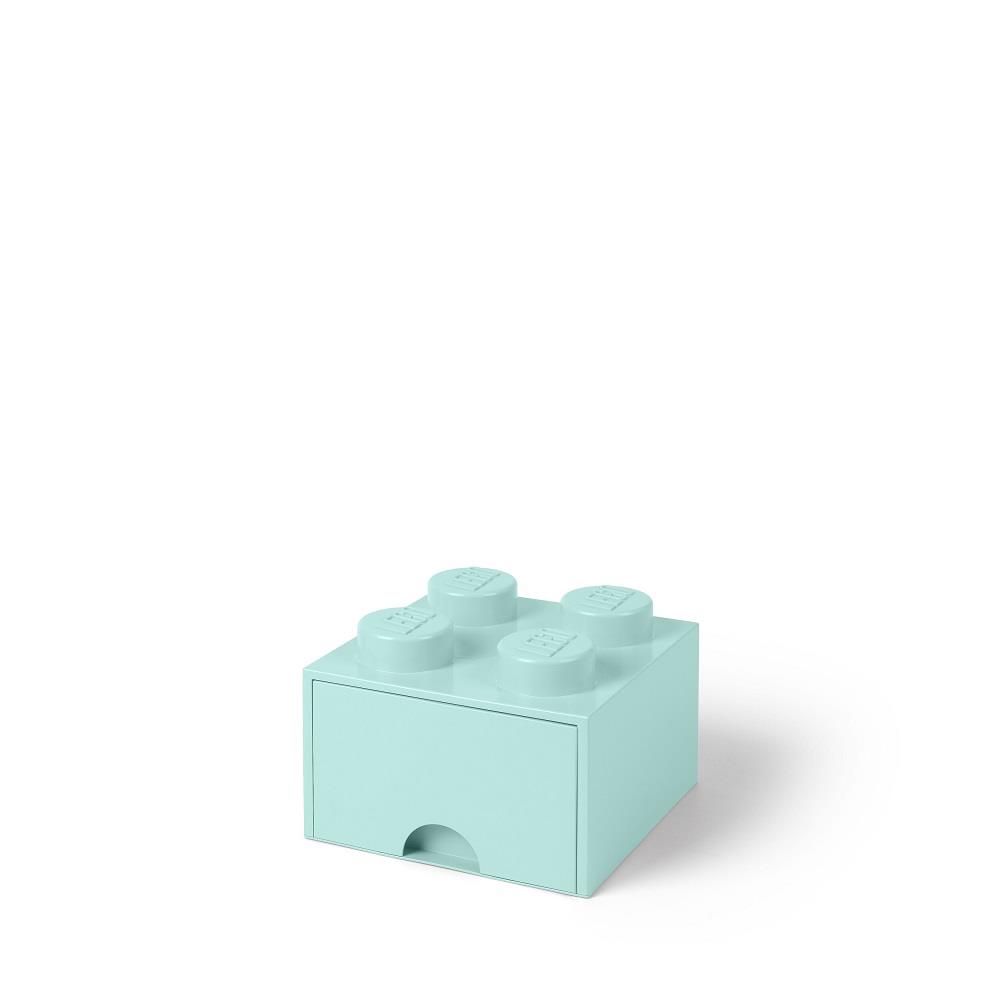 LEGO - Opberglade Brick 4, Aquablauw - LEGO
