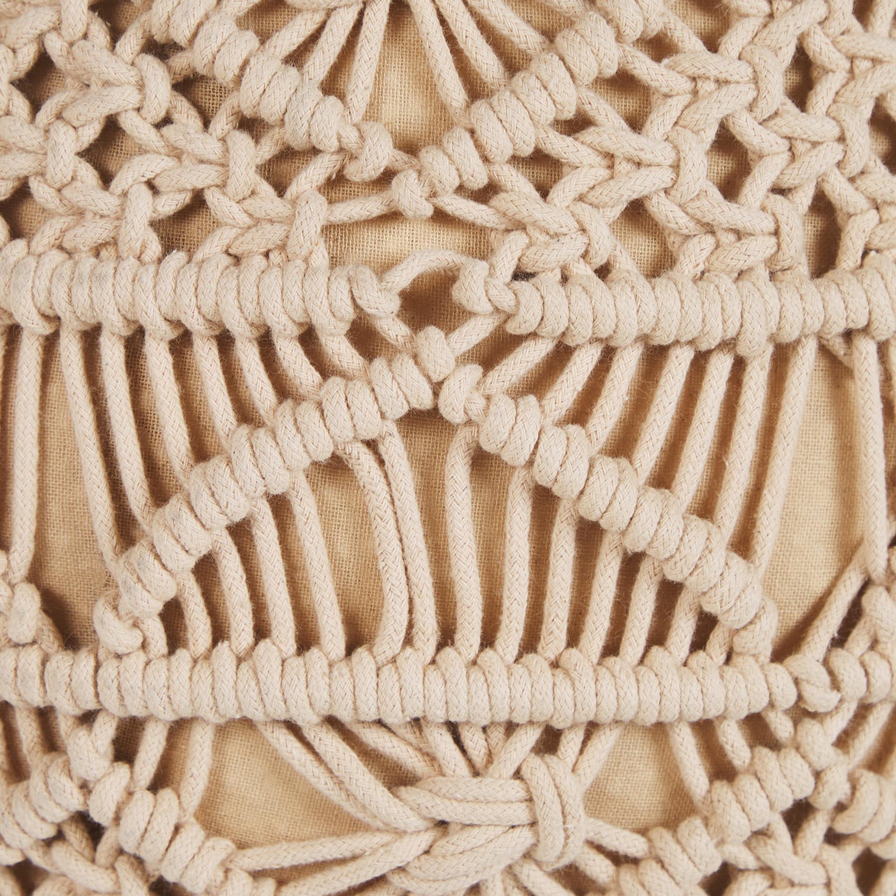Beliani - KAYSERI - Poef - Beige - 40 cm - Katoen