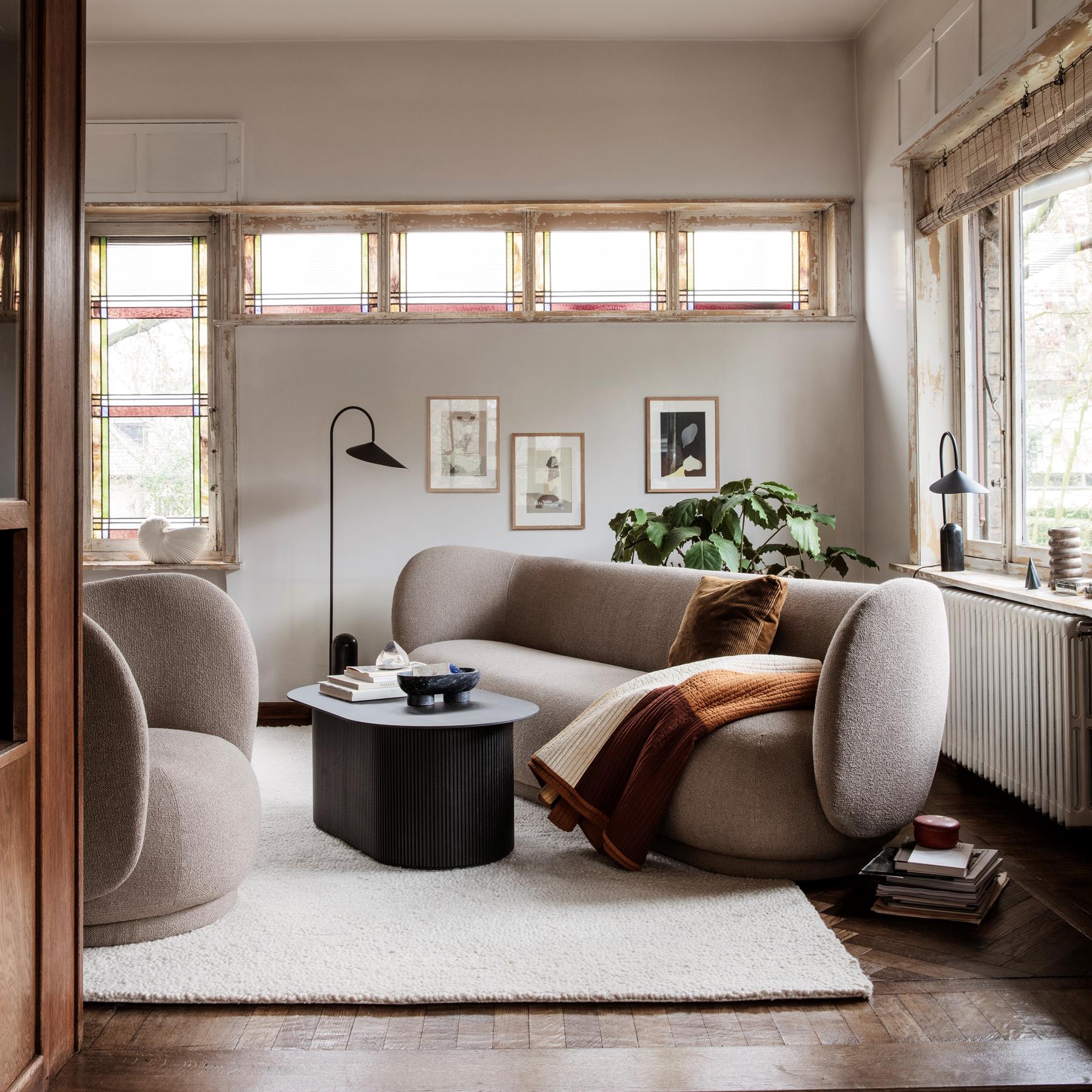 Ferm LIVING Rico Bouclé 3-zitsbank - Off-White