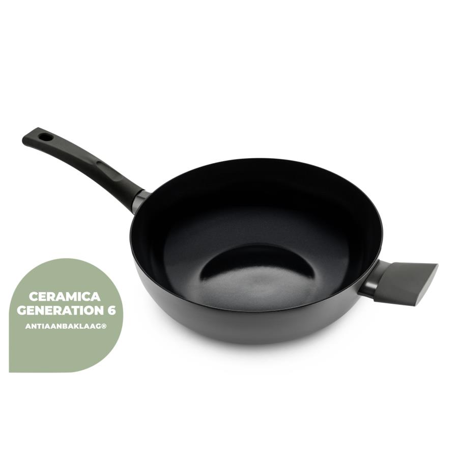 ISENVI Avon keramische wokpan 32 CM - Ergo greep