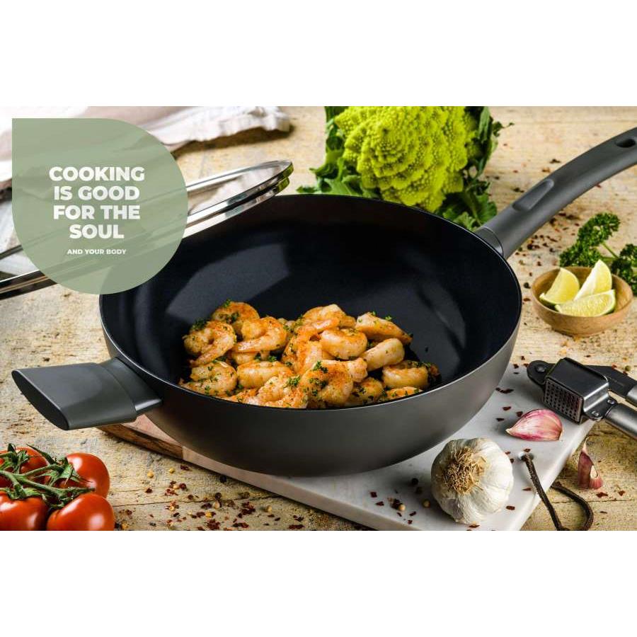 ISENVI Avon keramische wokpan 32 CM - Ergo greep