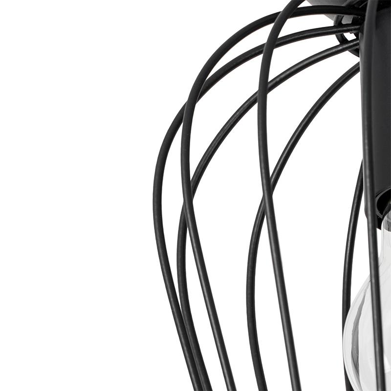 QAZQA Moderne plafondlamp zwart draad - Palica