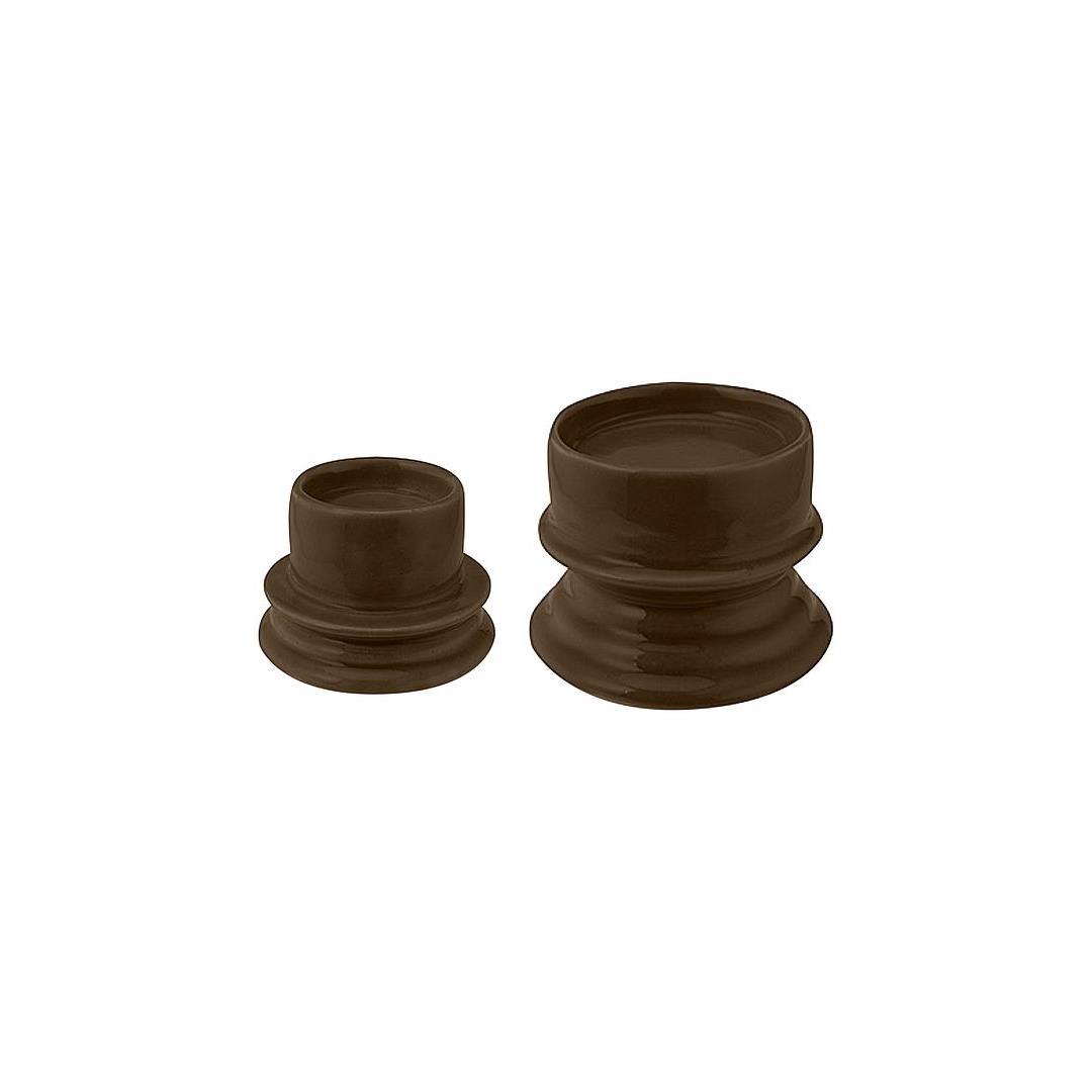 vtwonen Ceramic Waxinelichthouder - Set van 2 - Warm Brown