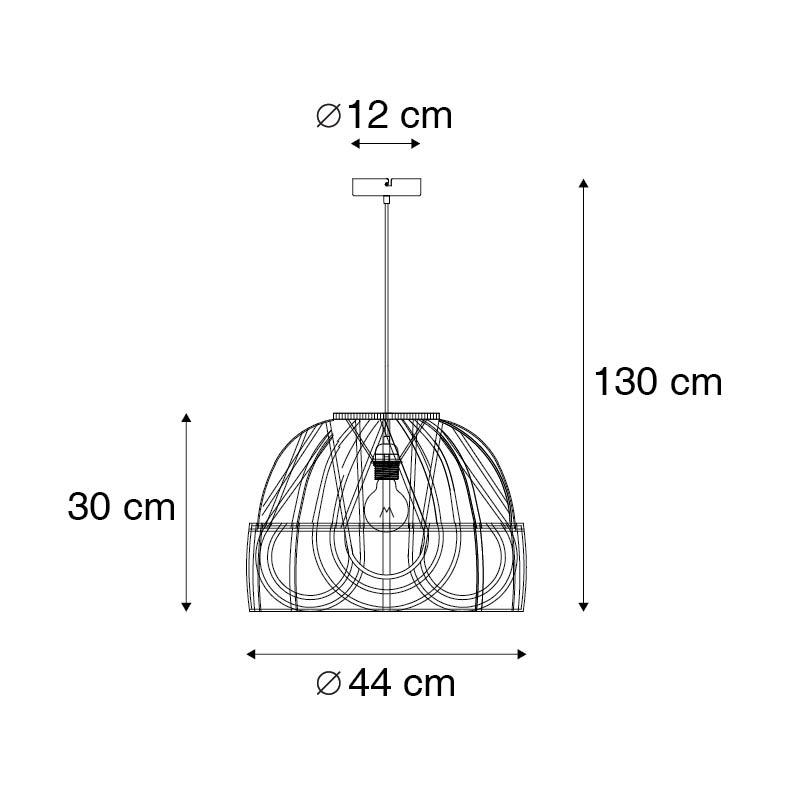 QAZQA Oosterse hanglamp rotan 44 cm - Michelle