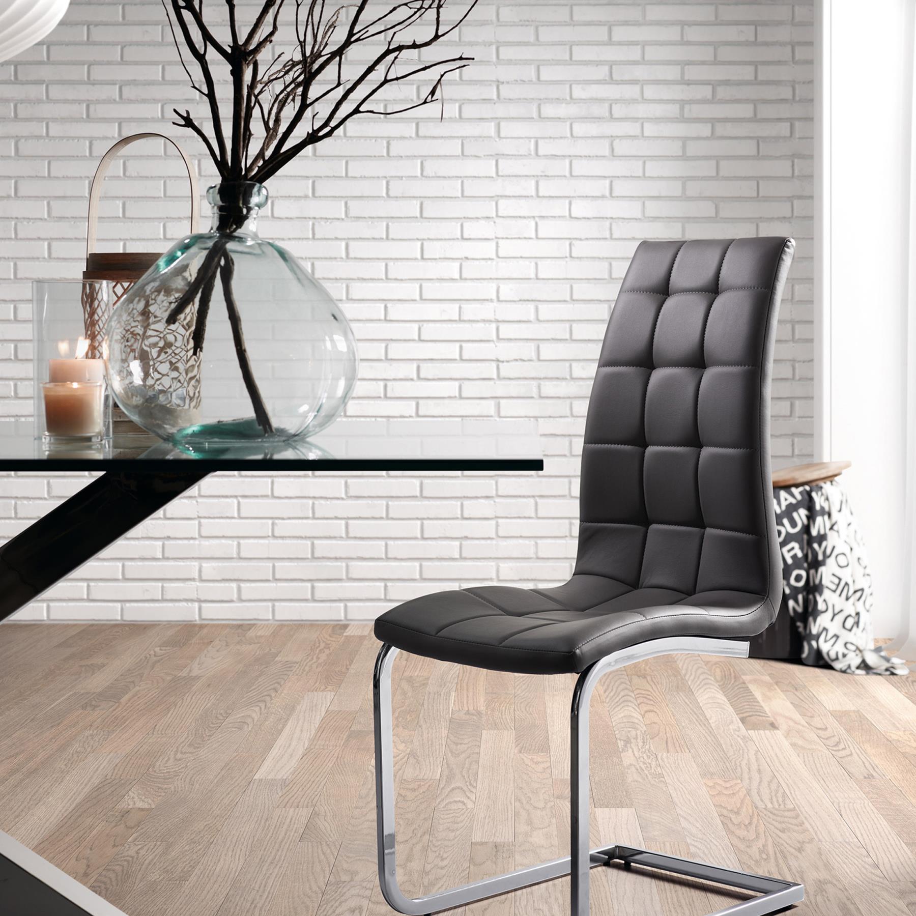 Kave Home Argo Eettafel - 160 x 90 cm - Glas / Zilver