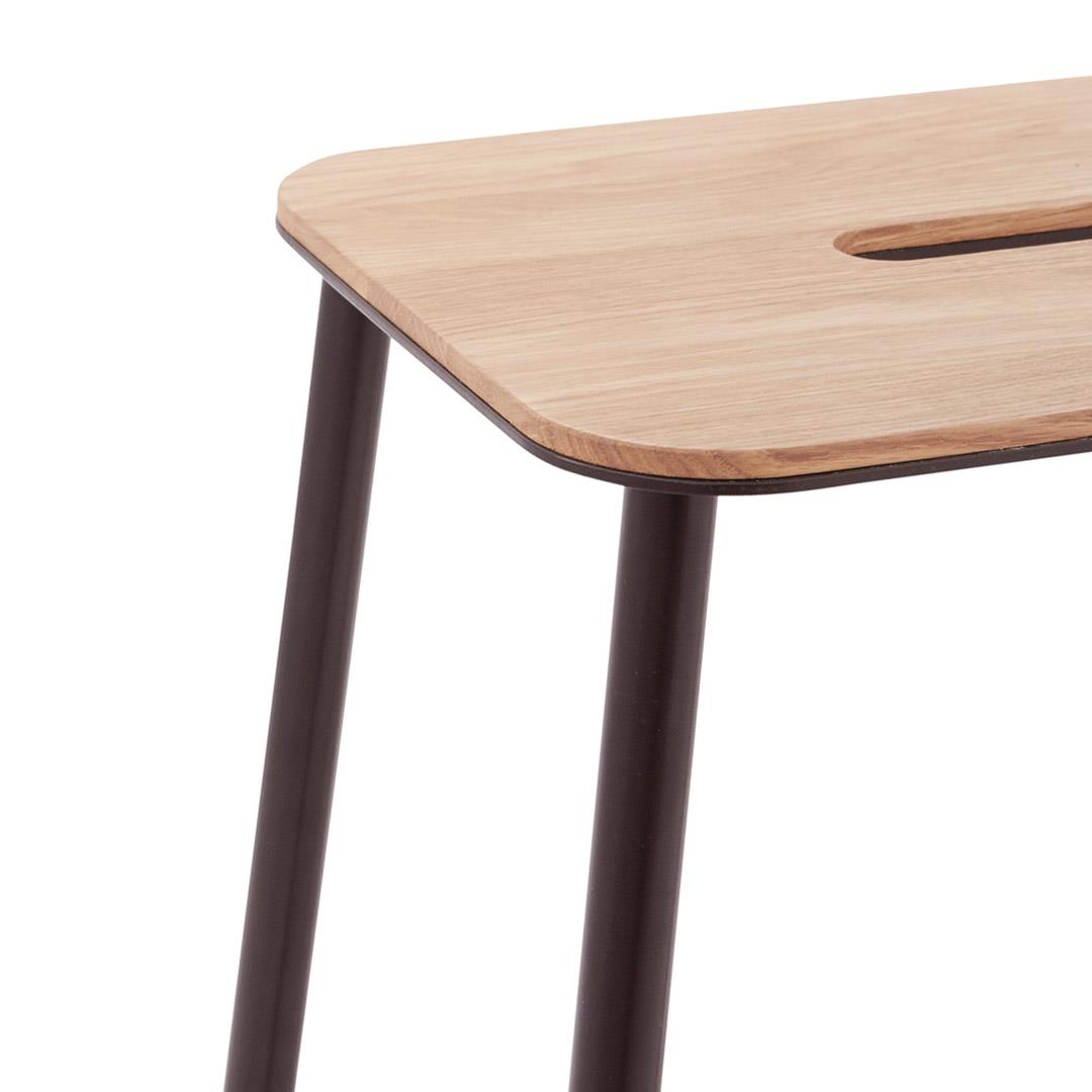 Frama Adam barkruk H76 eiken|zwart