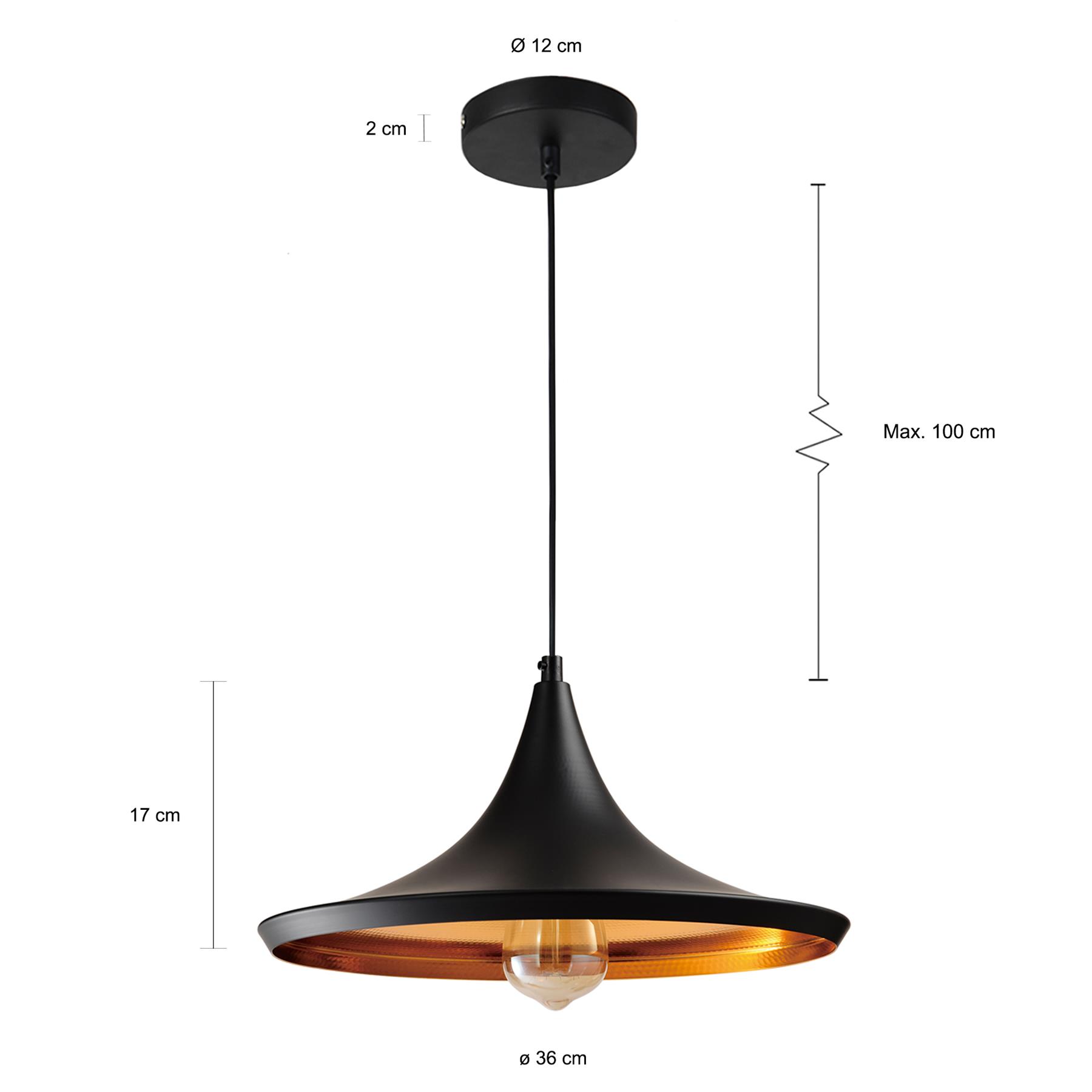 QUVIO Hanglamp rond zwart - QUV5069L-BLACK