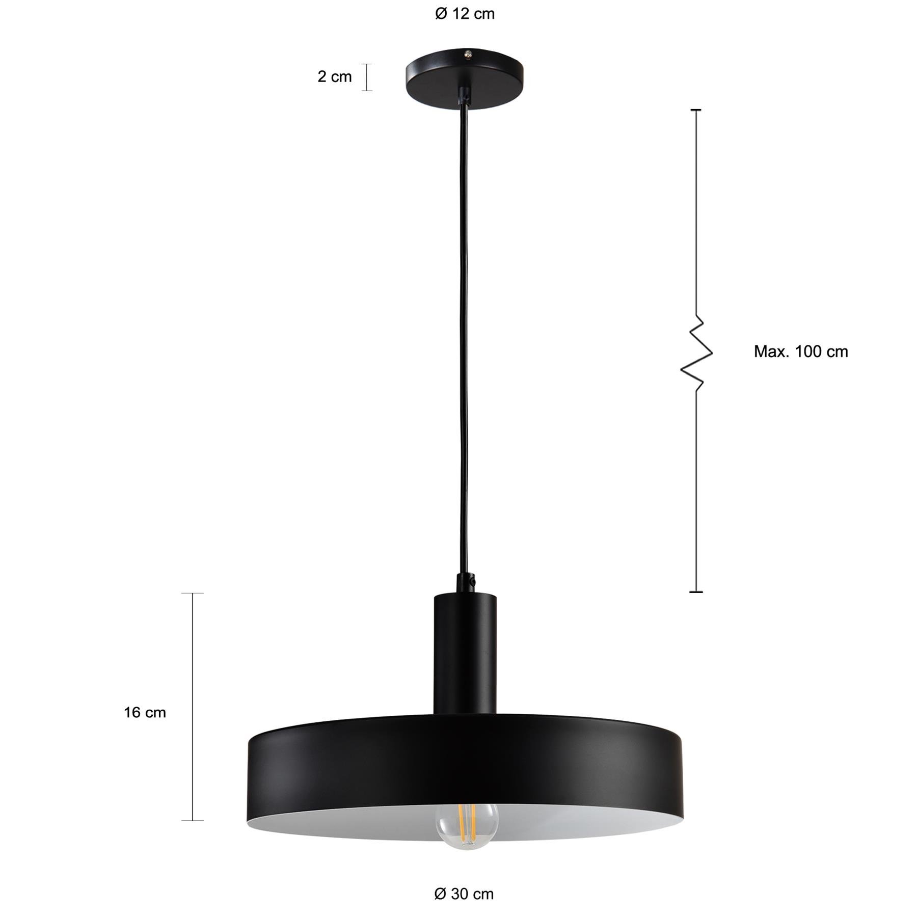 QUVIO Hanglamp Aluminium zwart - QUV5089L-BLACK