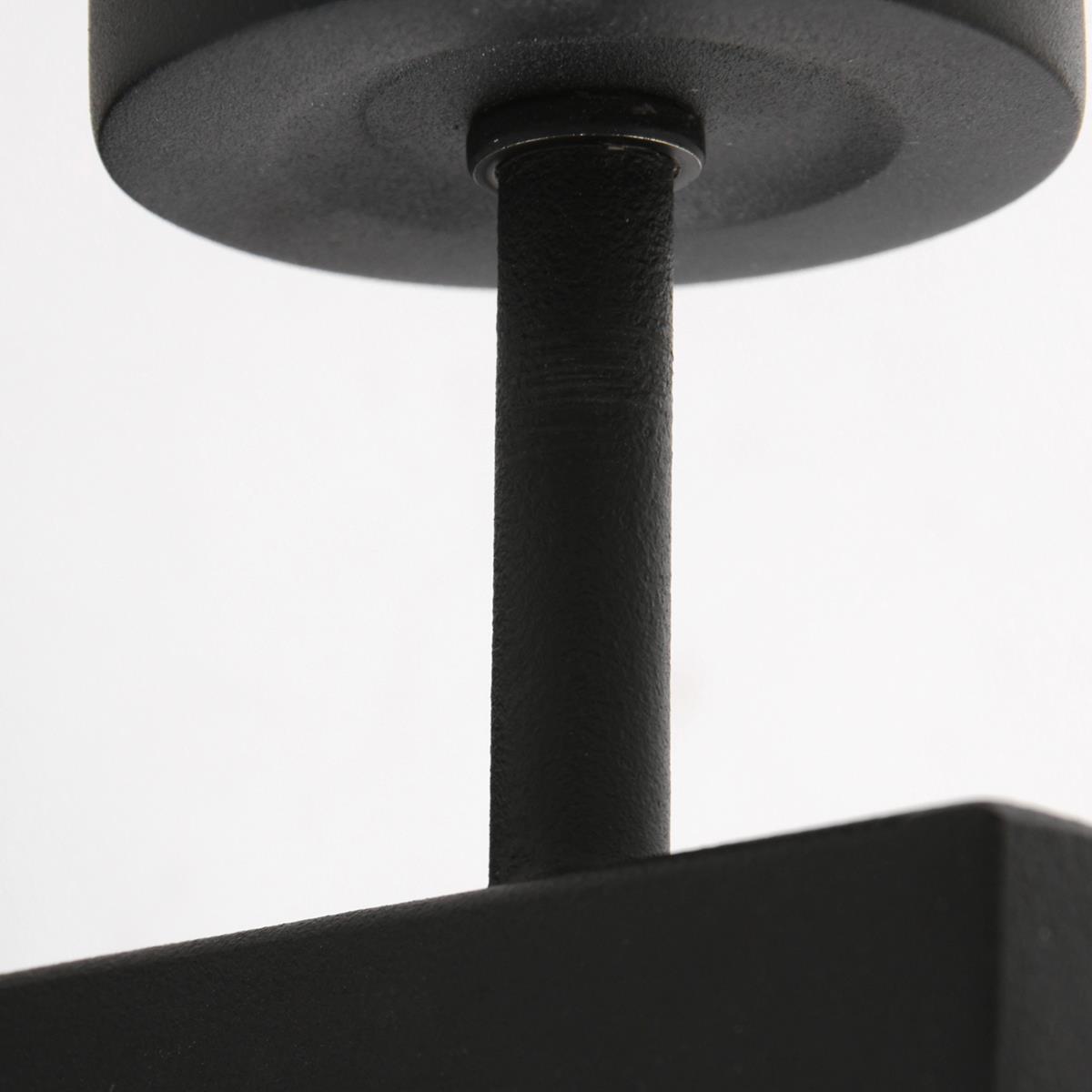 Steinhauer - wandlamp - Stang - zwart - linnen metaal - bedlampje - E27 - 8173ZW