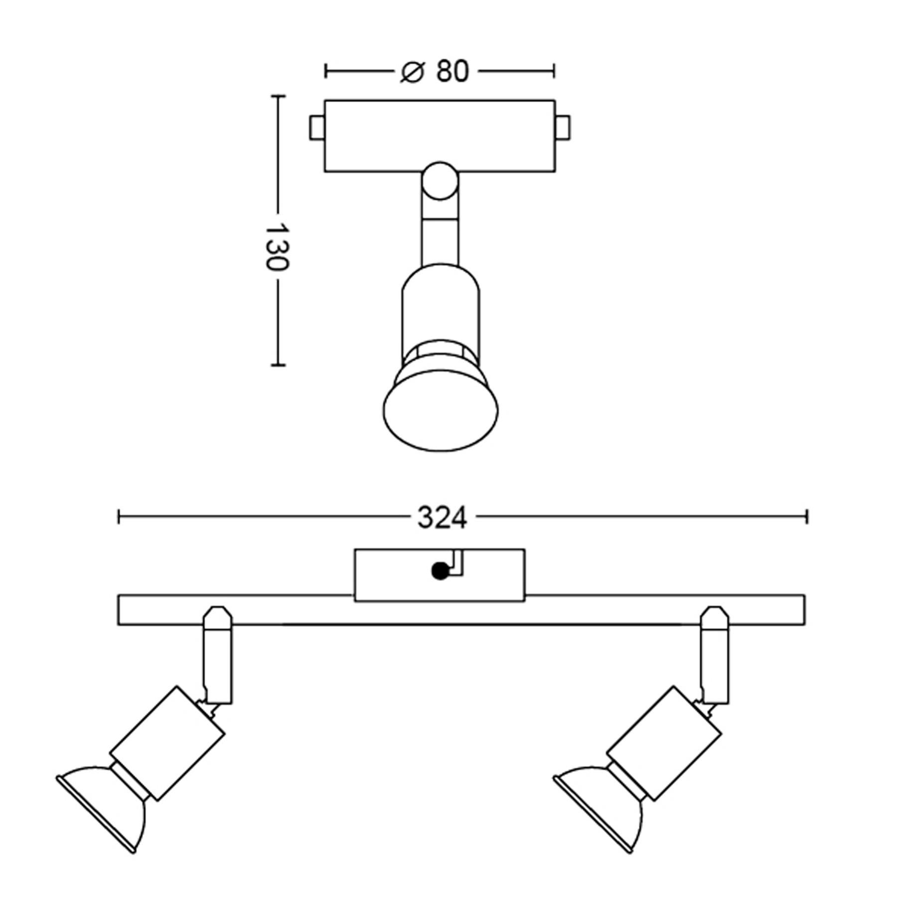 Philips Limbali opbouwspot - 2-lichts - zwart